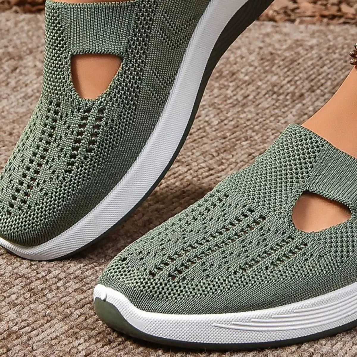 Round Toe Mesh Slip-Ons, view 4
