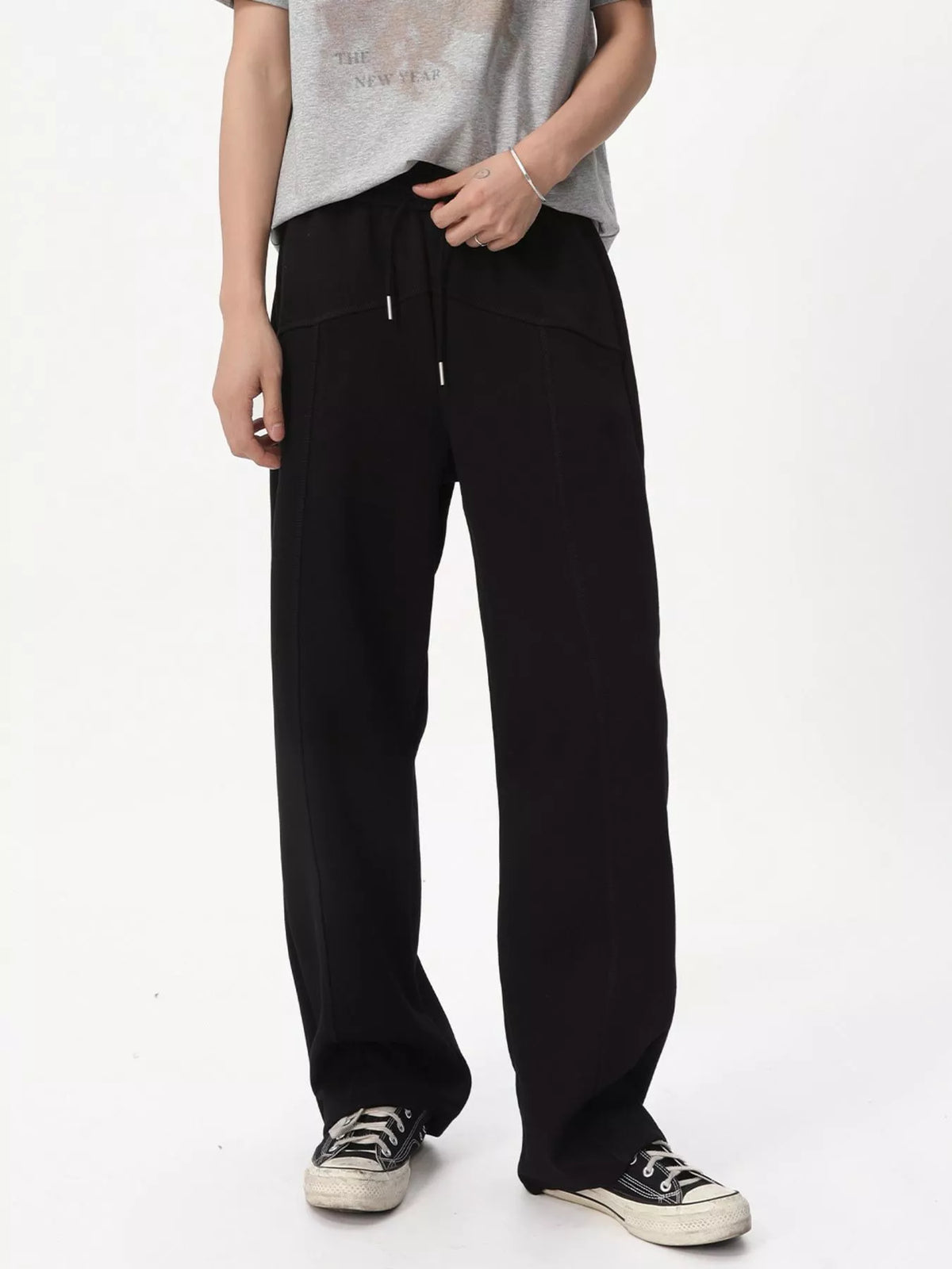 Men's Wide Leg Drawstring Pants, view 3