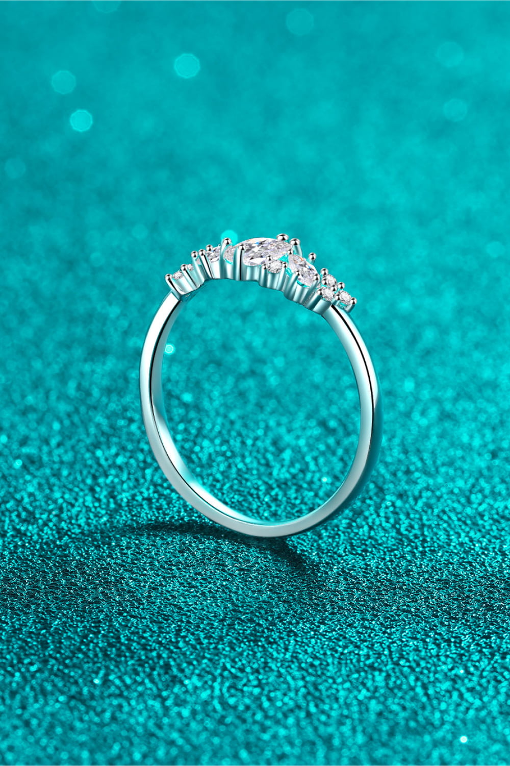 Adored Moissanite Rhodium-Plated Ring - Lilixa.store