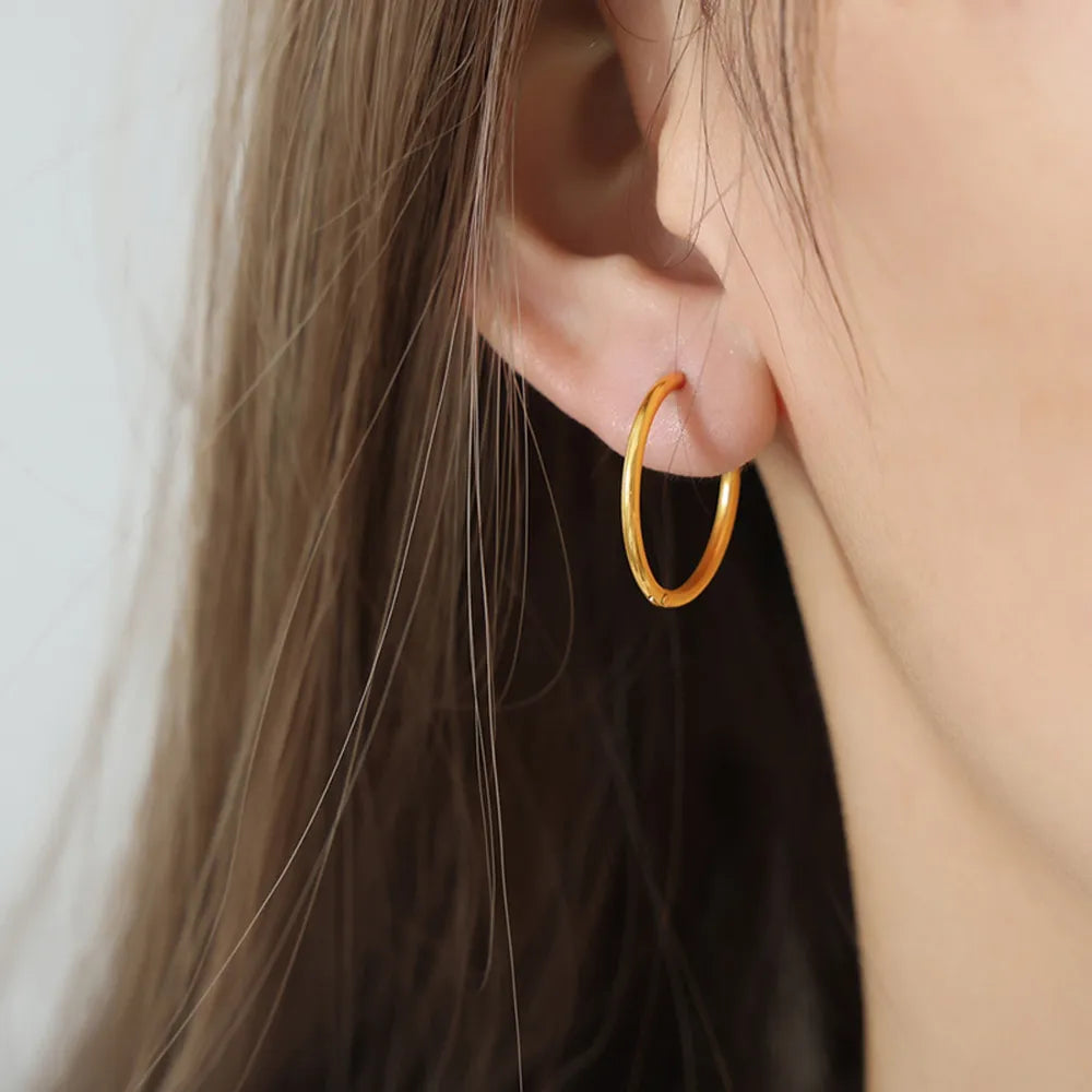 18K Gold-Plated Huggie Earrings, view 6