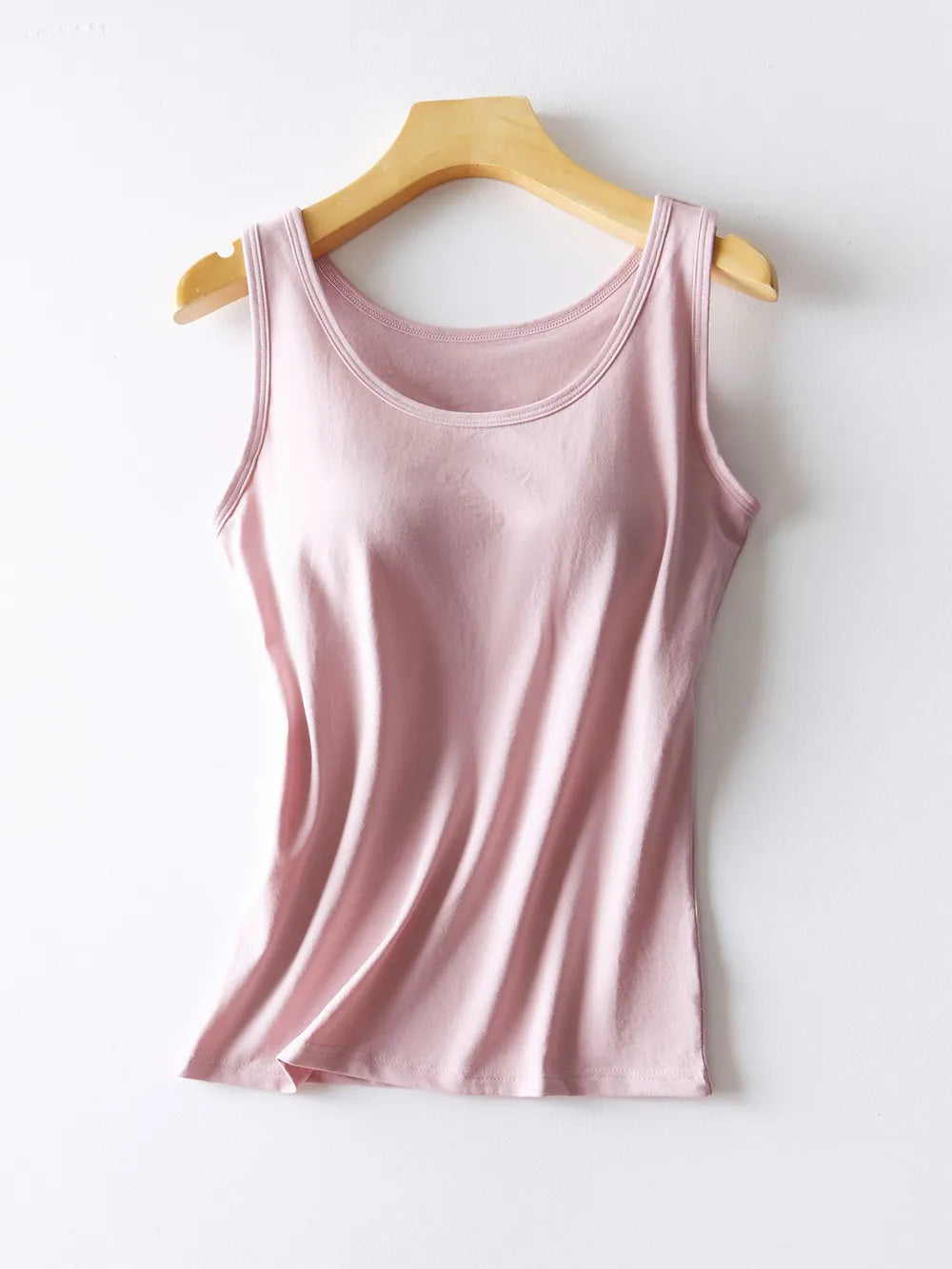 Round Neck Tank with Bra - Lilixa.store