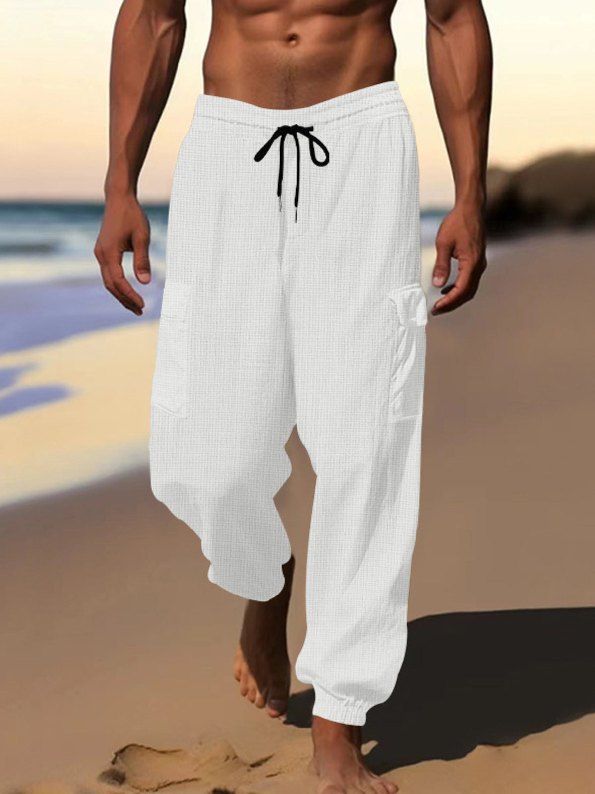 Men's Full Size Drawstring Joggers with Pockets Plus Size, view 9