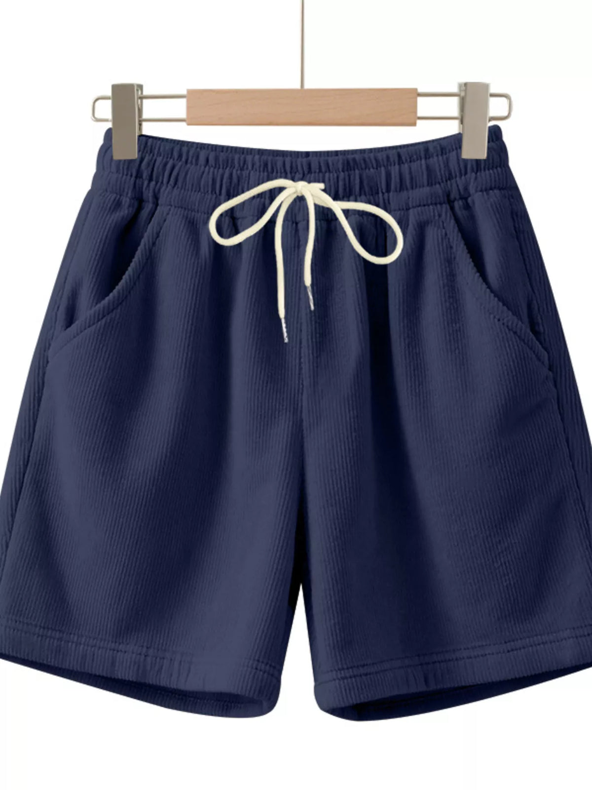 Men's Full Size Casual Corduroy Drawstring Shorts Plus Size, view 3