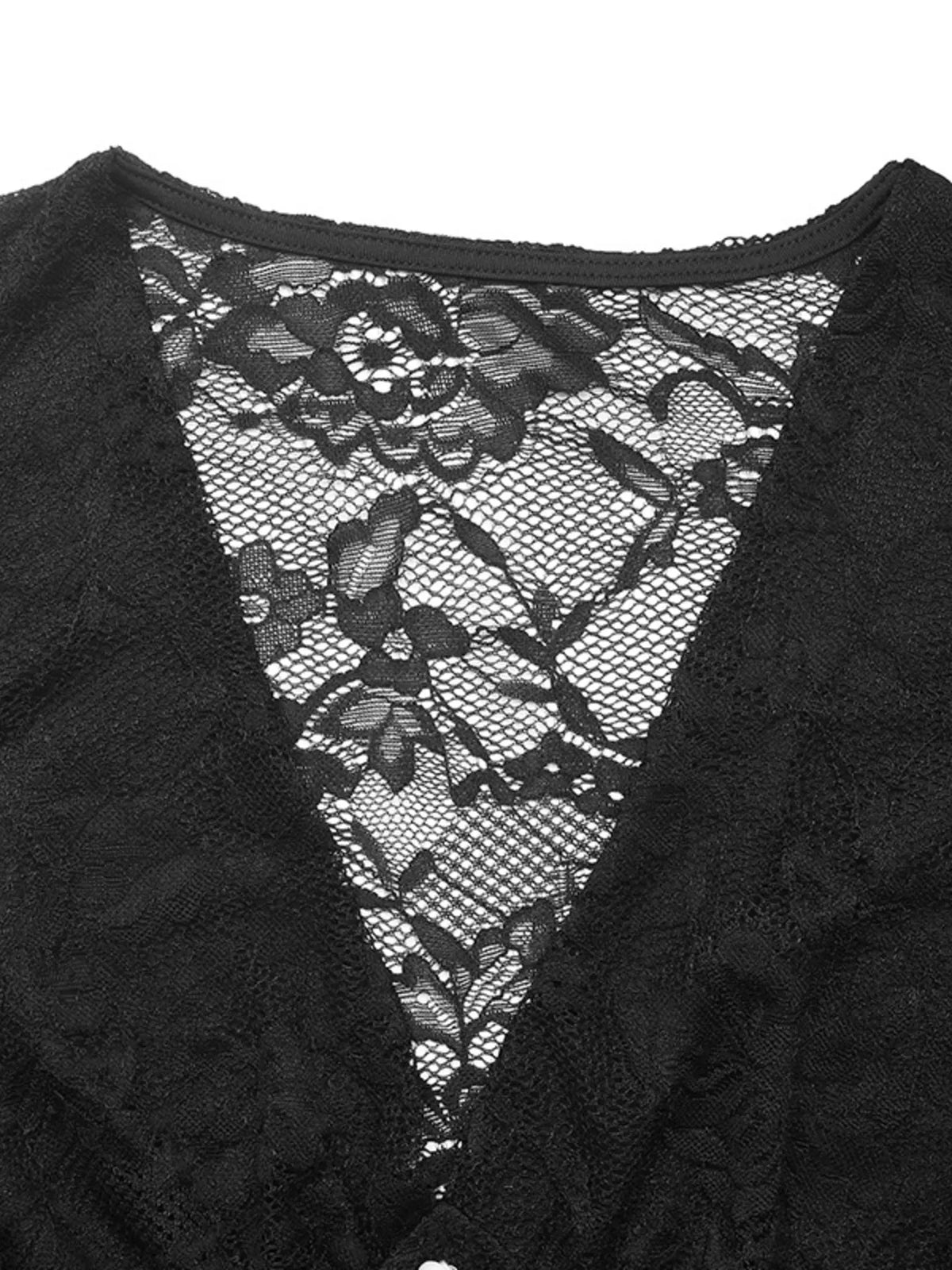 Lace Long Sleeve V-Neck Bodysuit - Lilixa.store