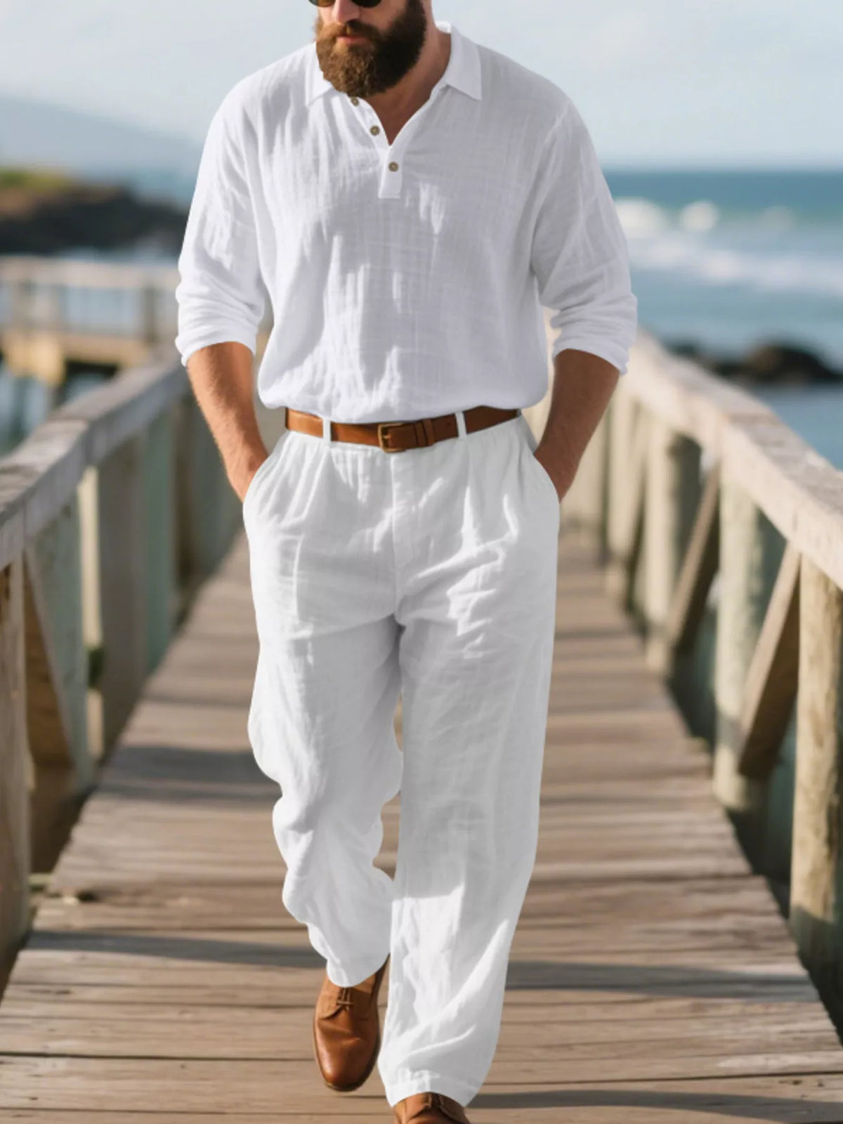 Men's Full Size Long Sleeve Top and Pants Set Plus Size - Lilixa.store