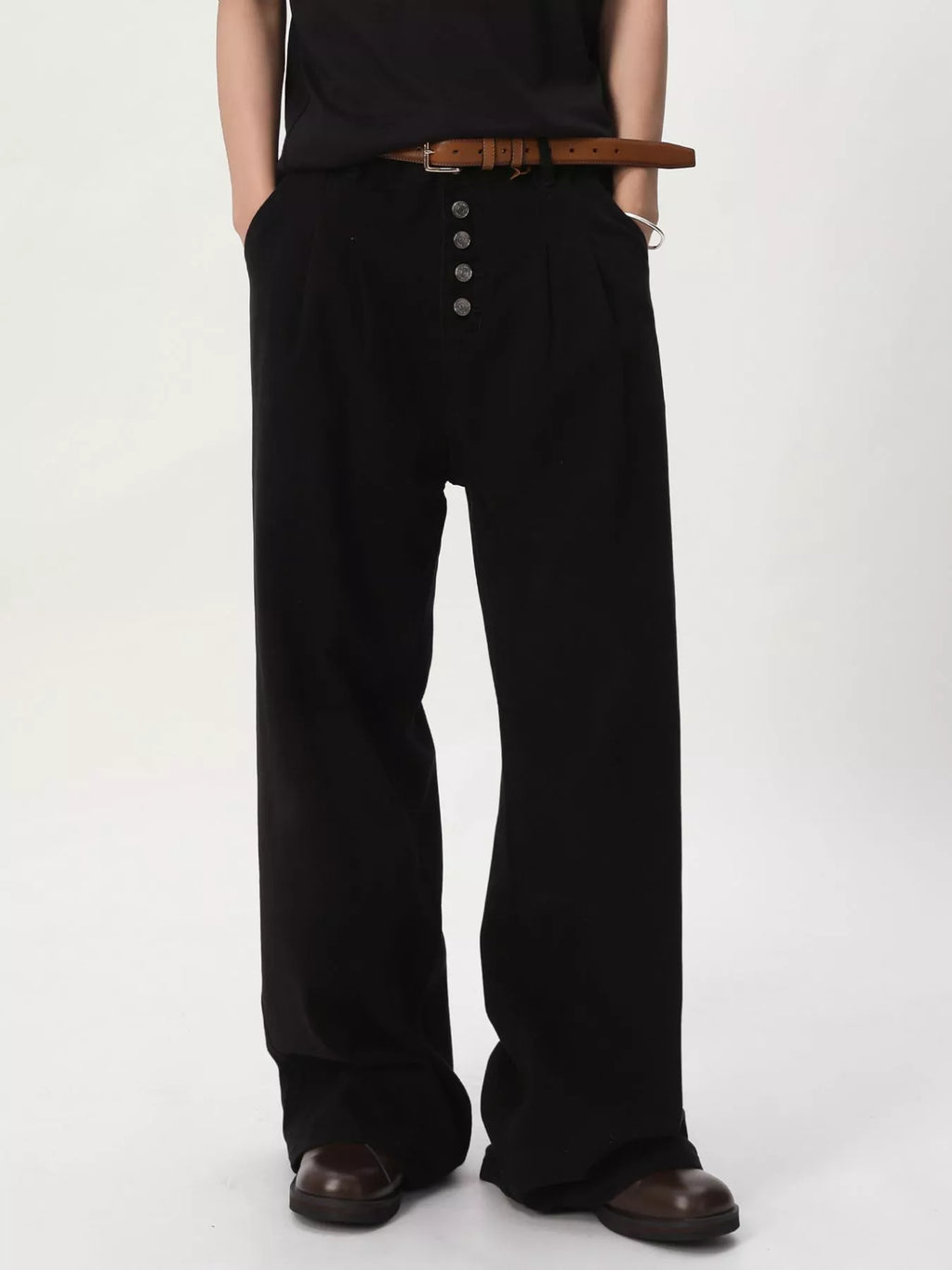 Men's Button-Fly Wide Leg Jeans - Lilixa.store