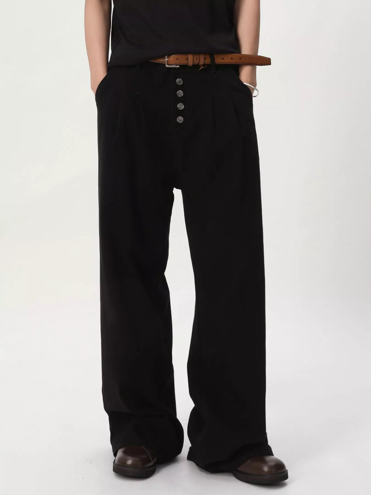 Men's Button-Fly Wide Leg Jeans - Lilixa.store