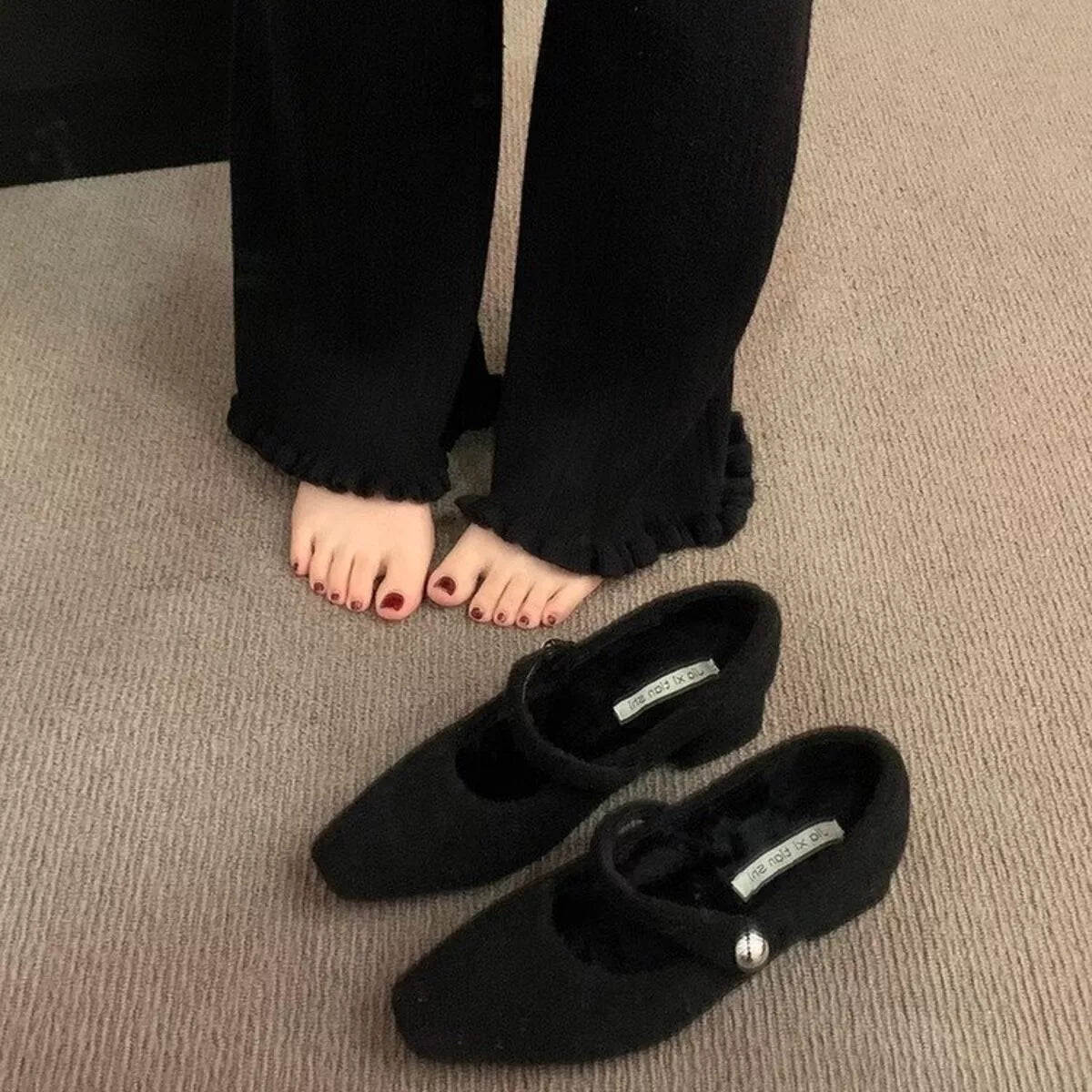 Elegant Block Heel Mary Jane Loafers, view 2