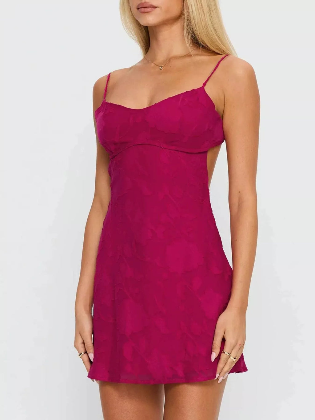 Backless Spaghetti Strap Mini Dress - Lilixa.store