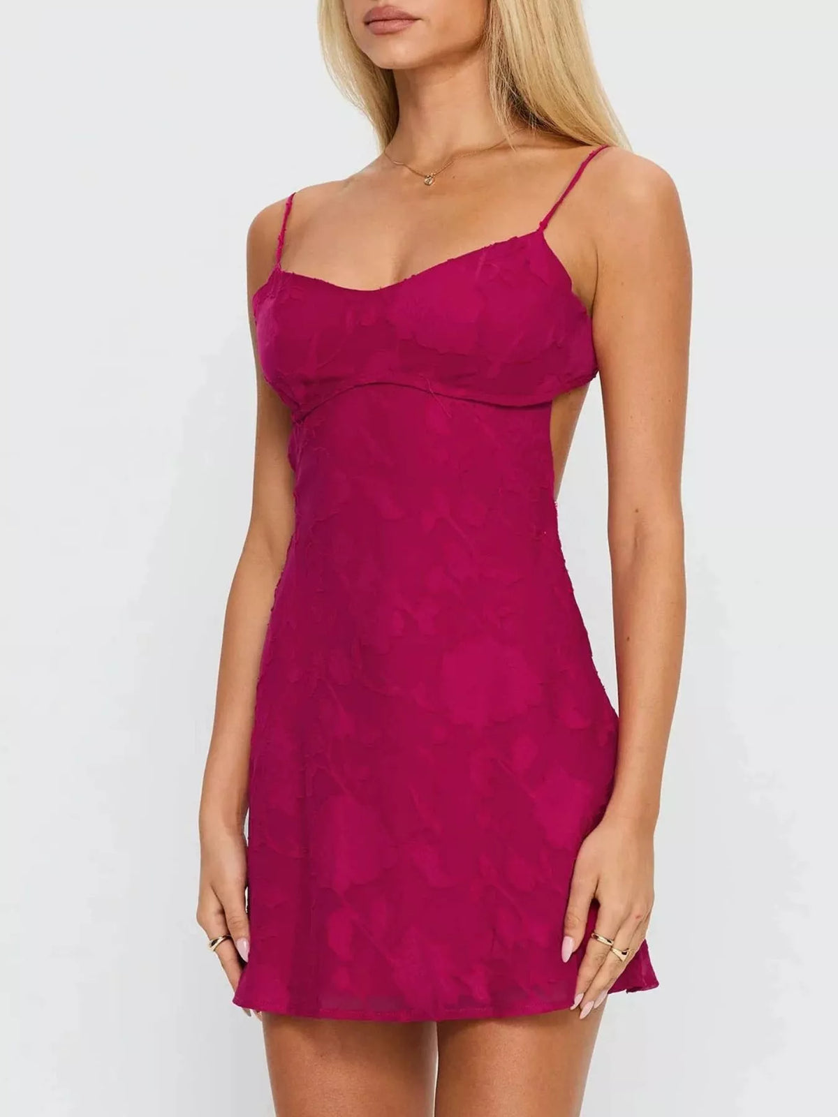 Backless Spaghetti Strap Mini Dress - Lilixa.store