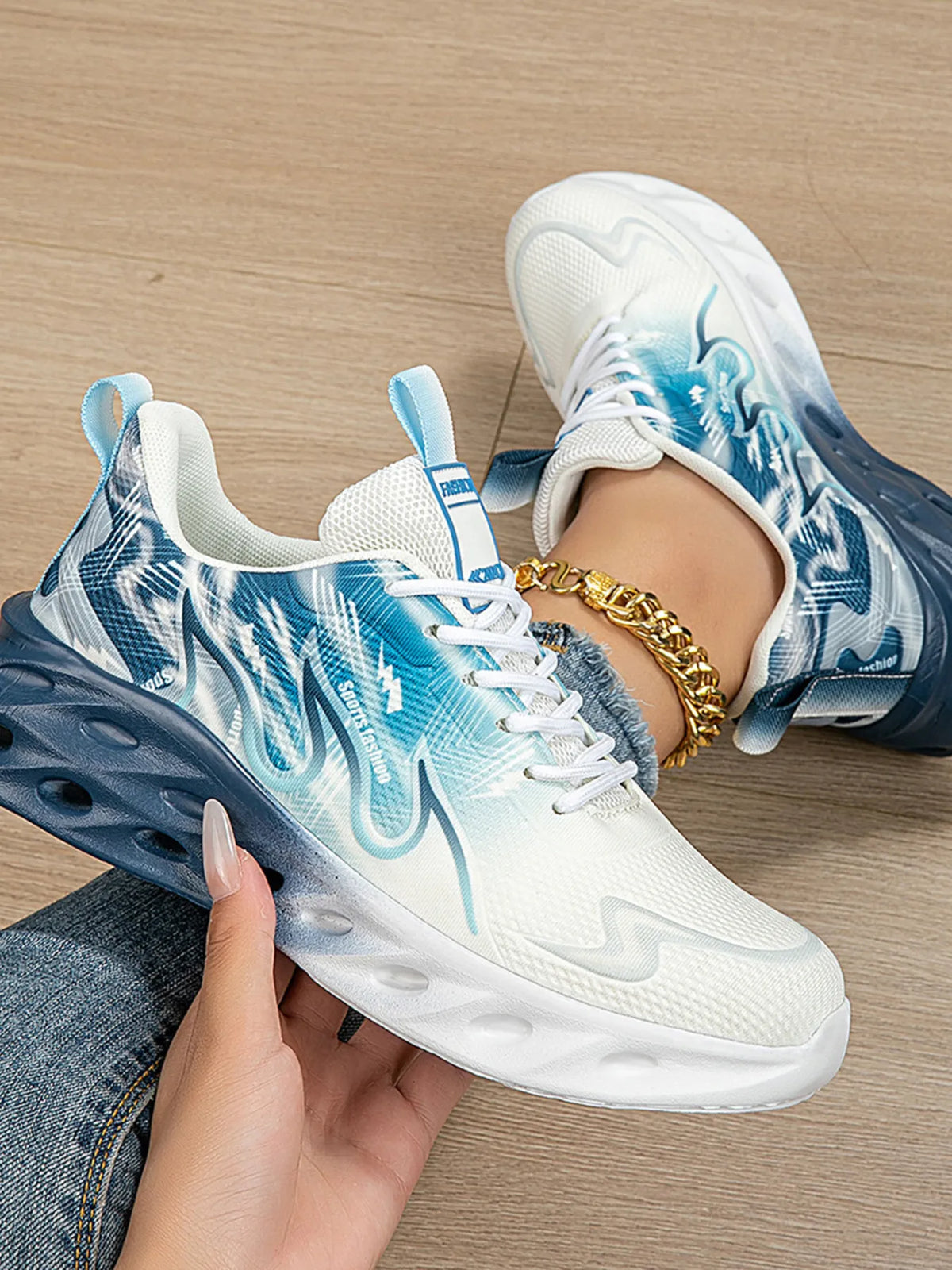 Round Toe Lace Up Mesh Athletic - Lilixa.store