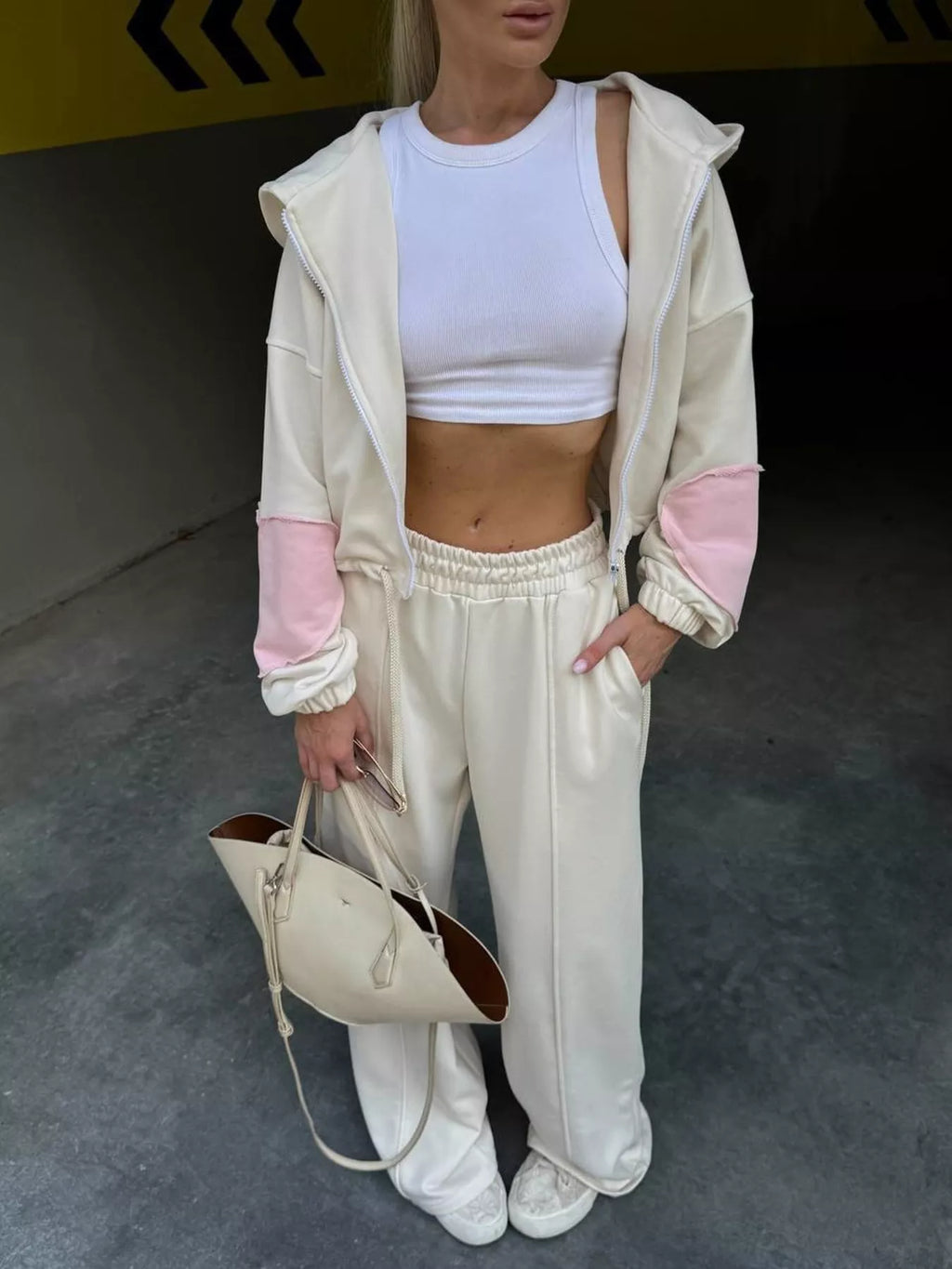 Zip Up Hoodie and Wide-Leg Pants Set - Lilixa.store