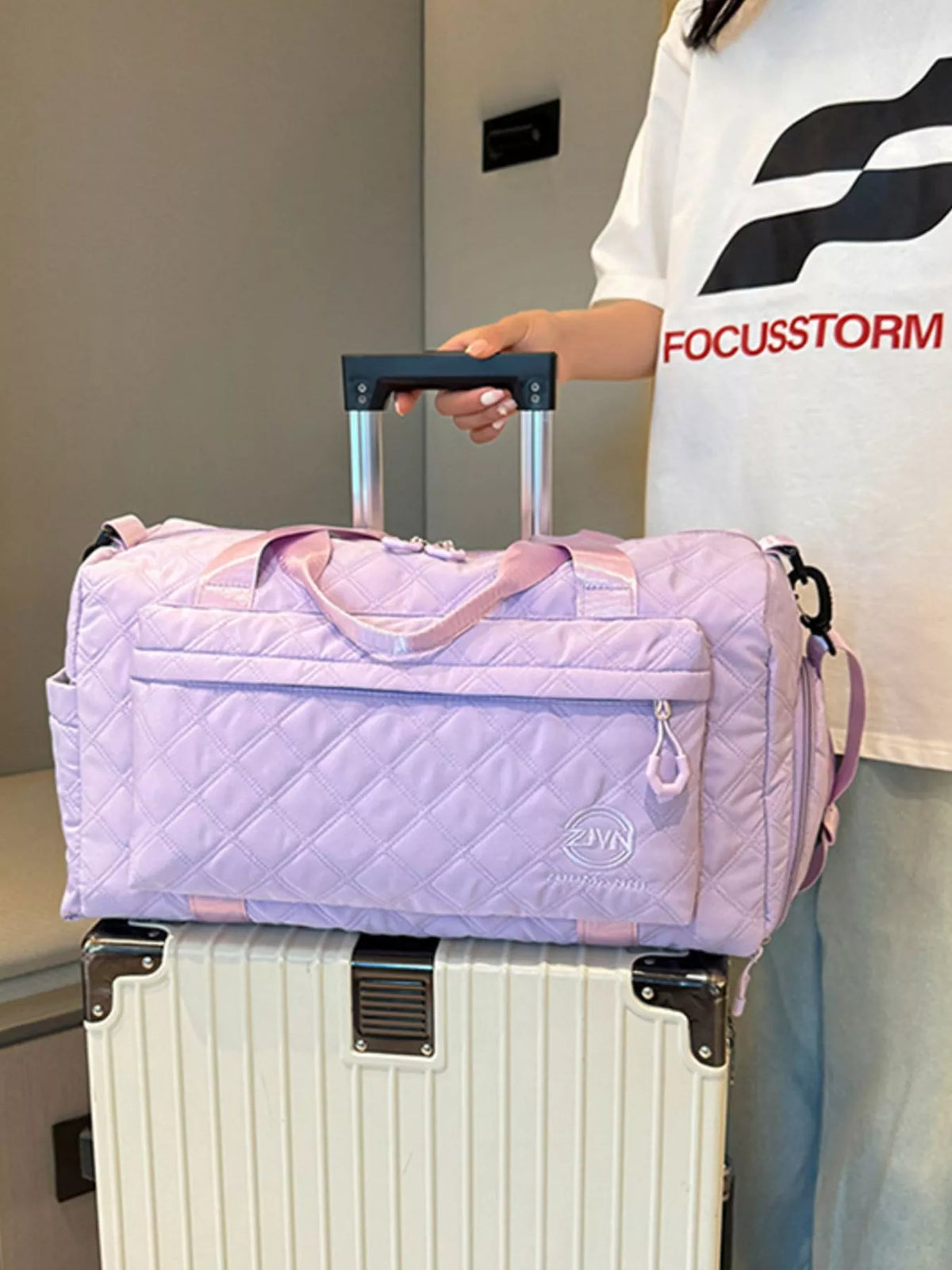 Quilted Oxford Cloth Travel Bag, view 4