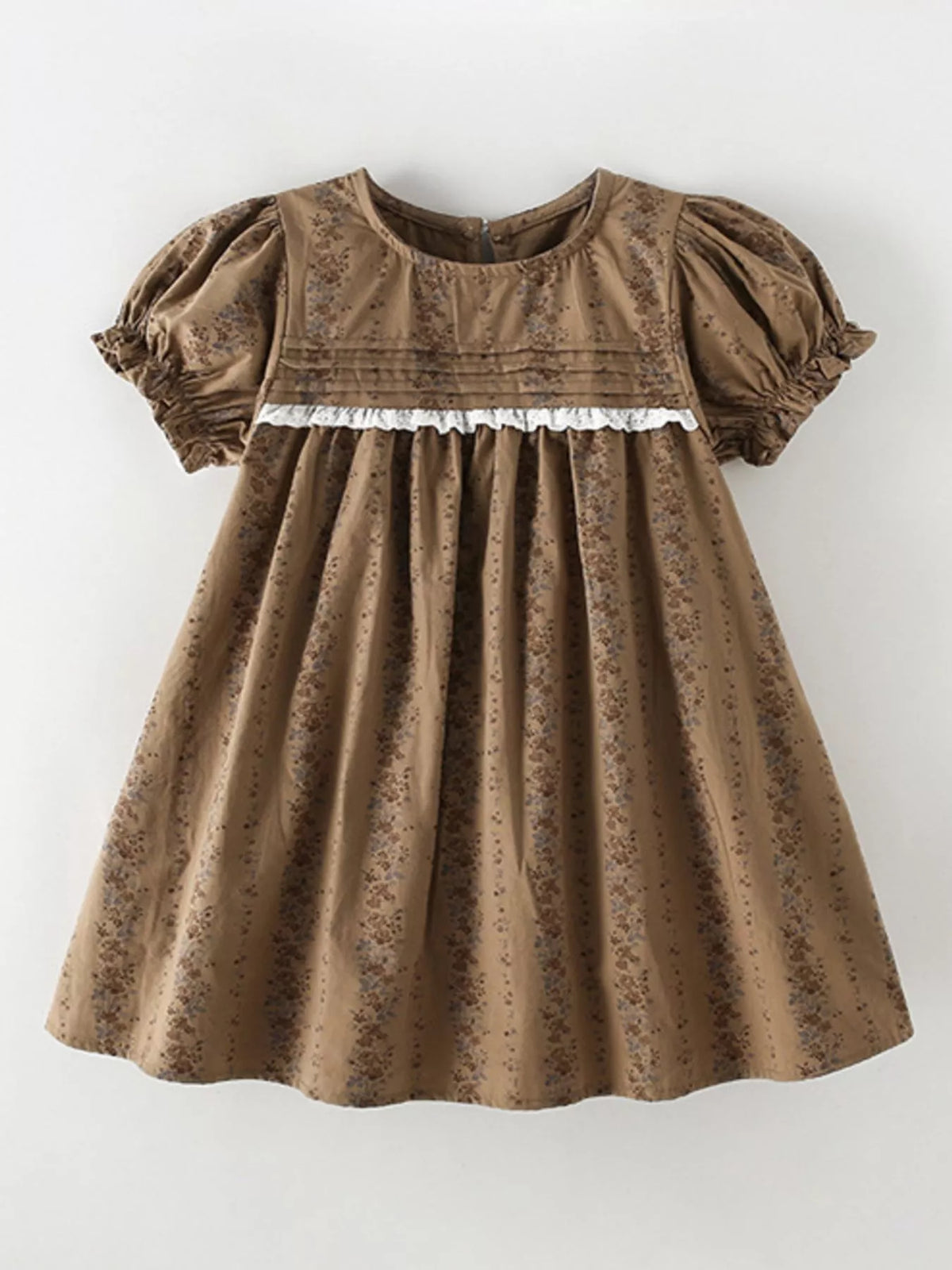 Children's Vintage Floral Puff Sleeve Dress - Lilixa.store