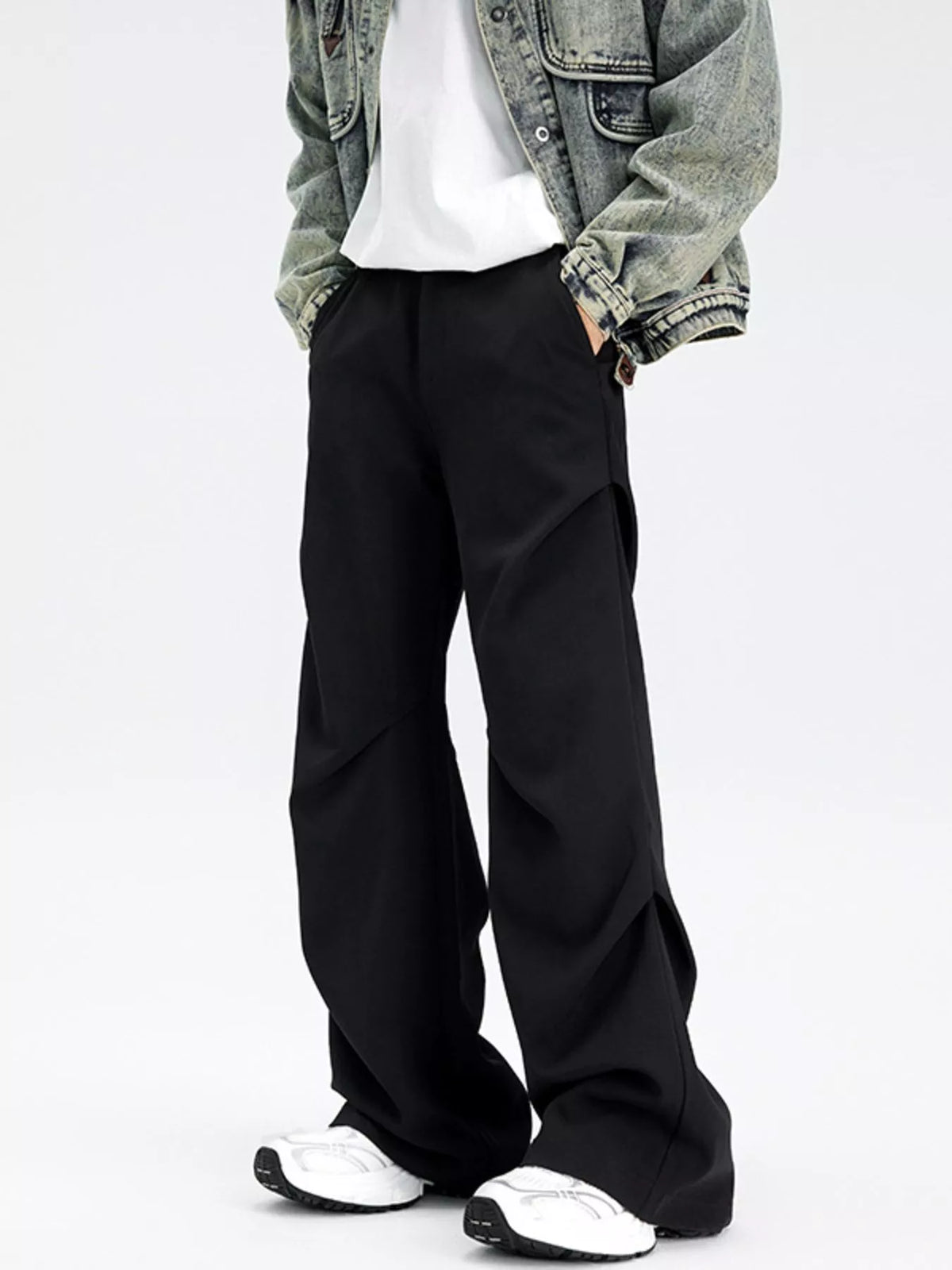 Men's Wide Leg Pants in Black