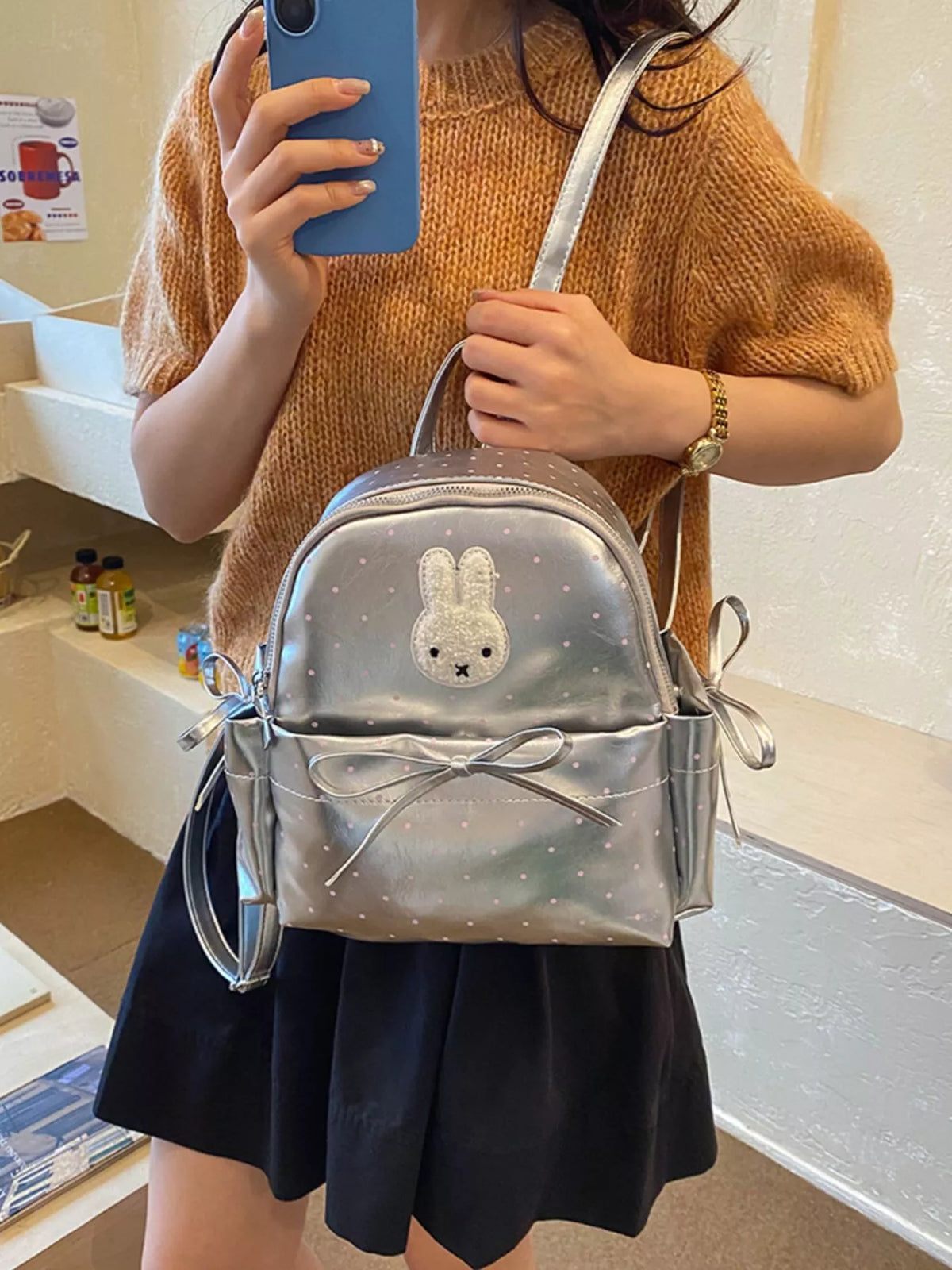 Bunny Polka Dot Backpack Bag - Lilixa.store