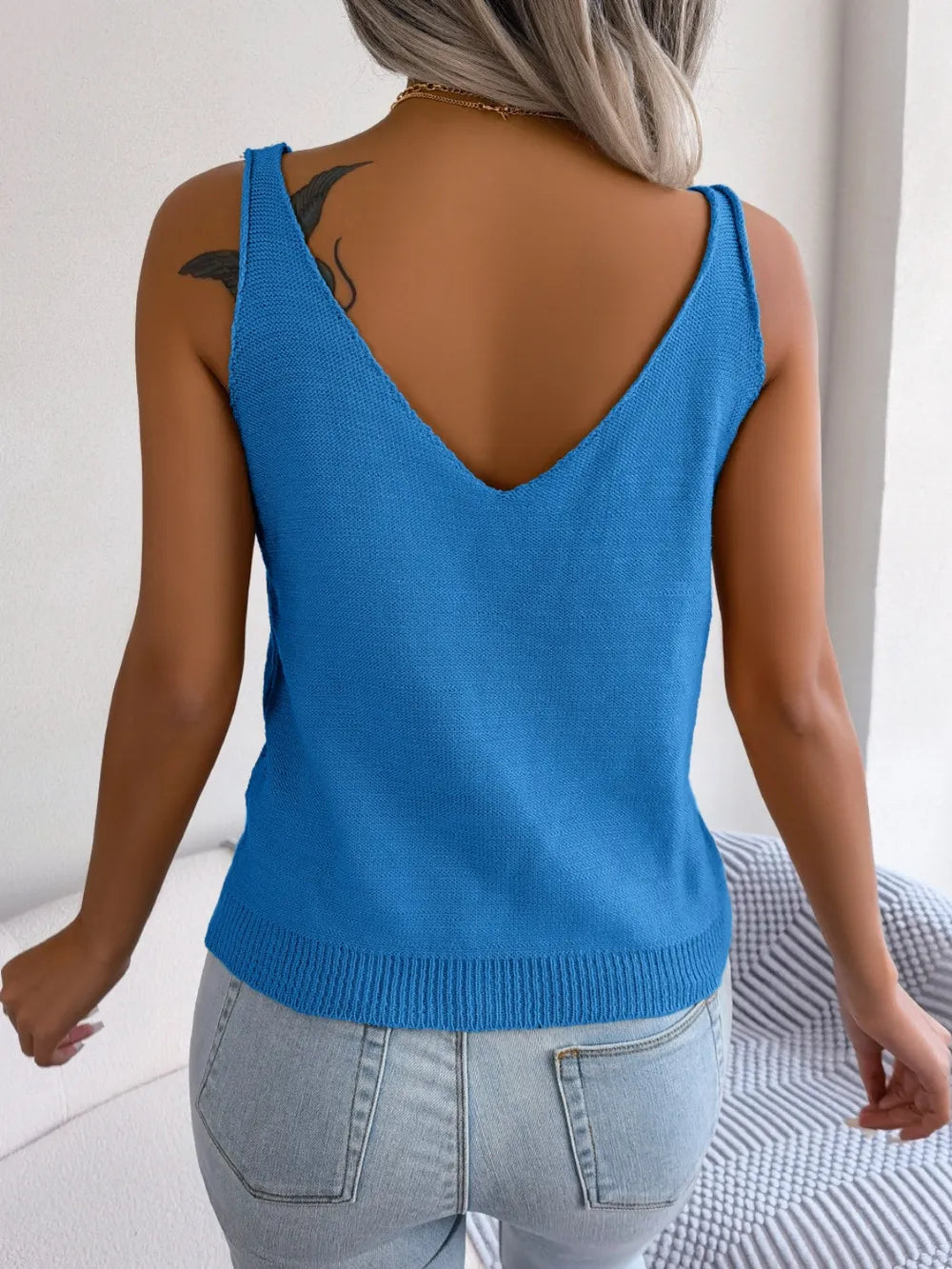 Cable-Knit Scoop Neck Knit Vest, view 10