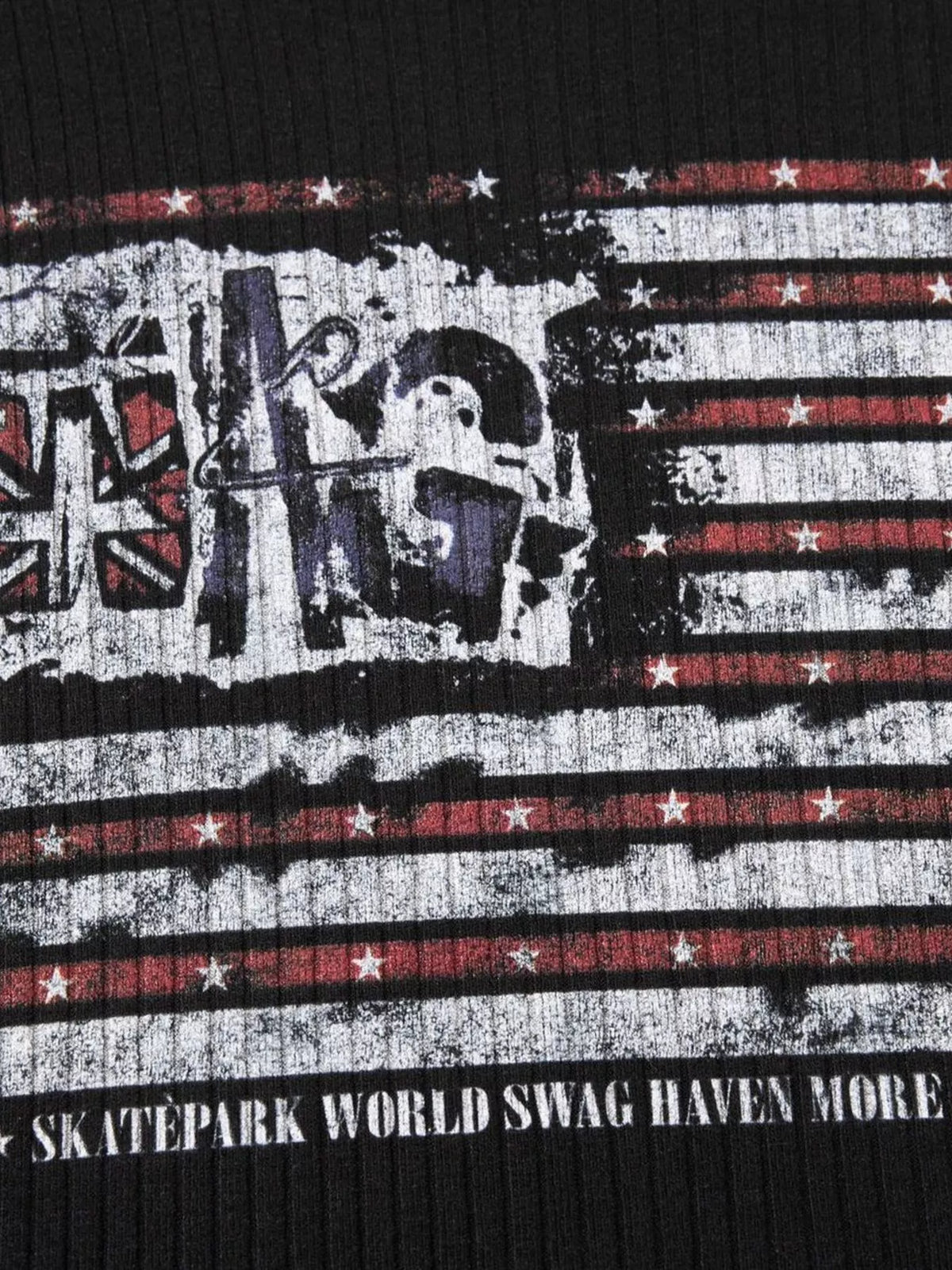 Men's American Flag Ribbed Long Sleeve T-Shirt