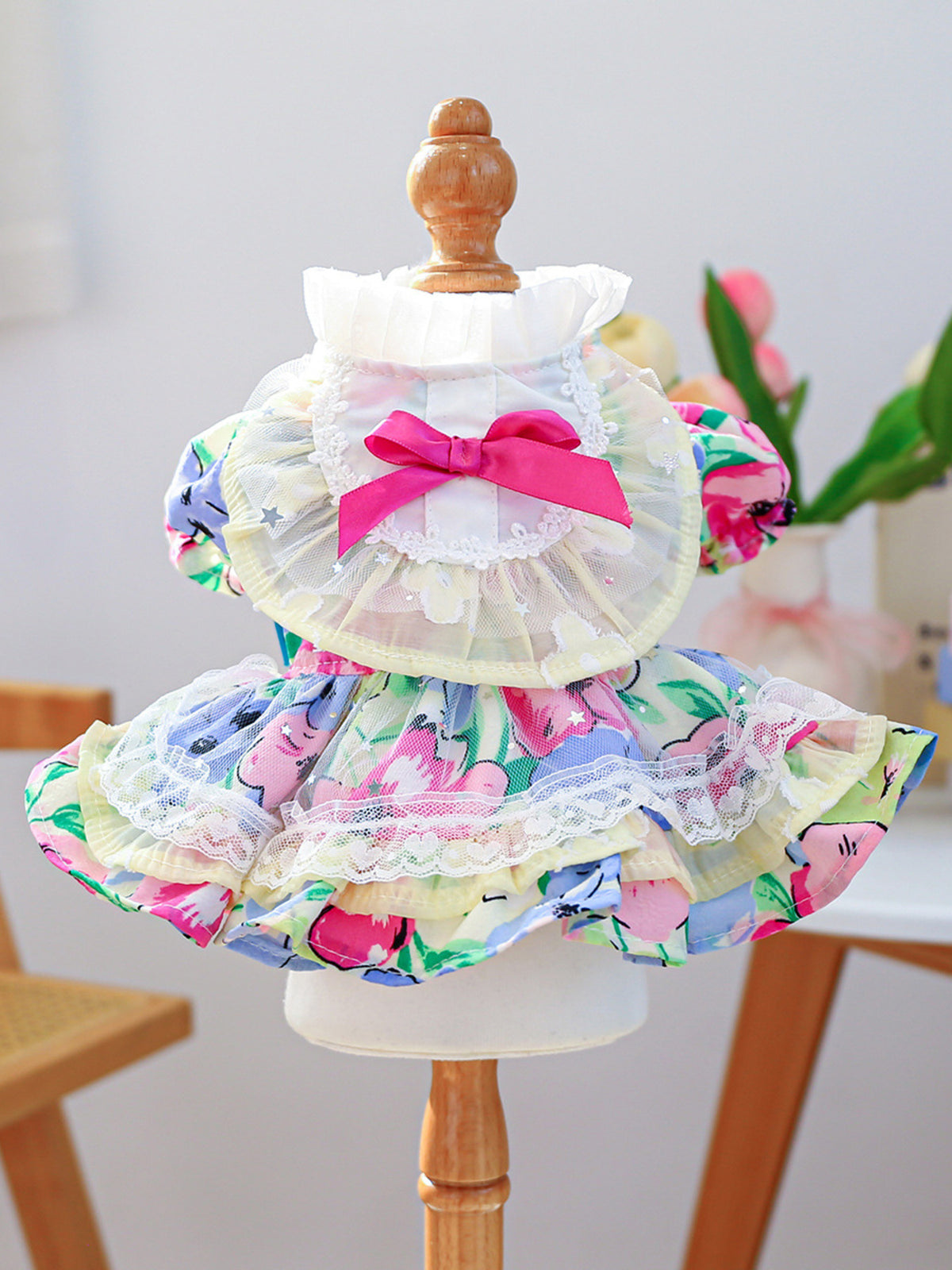 Bow Printed Pet Dress