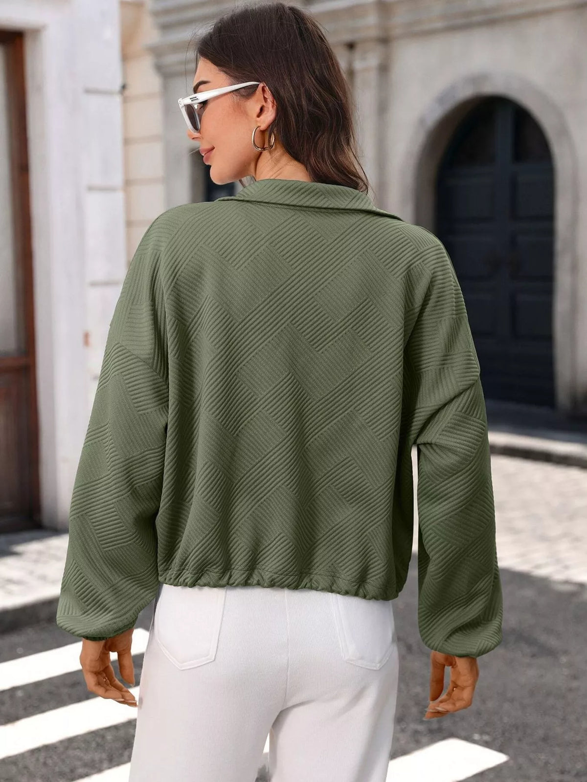 Textured Zip-Up Casual Jacket