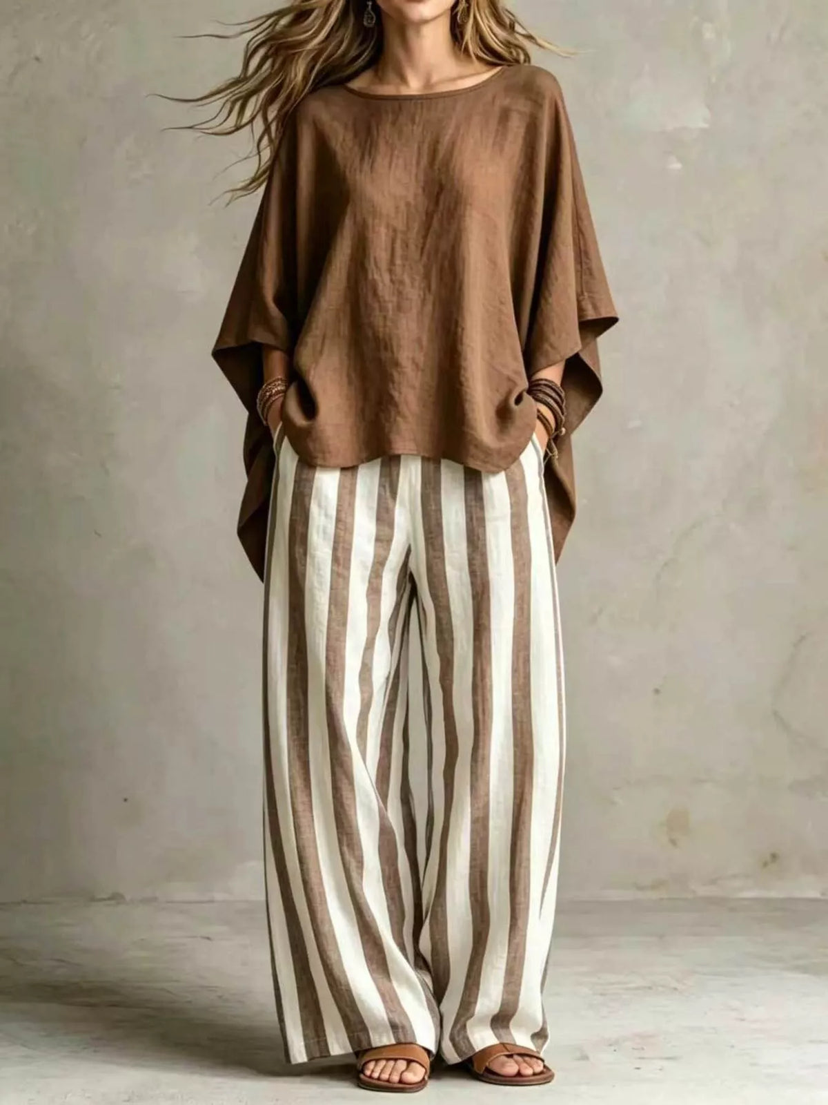 Full Size Solid Color Top and Pants Set Plus Size - Lilixa.store