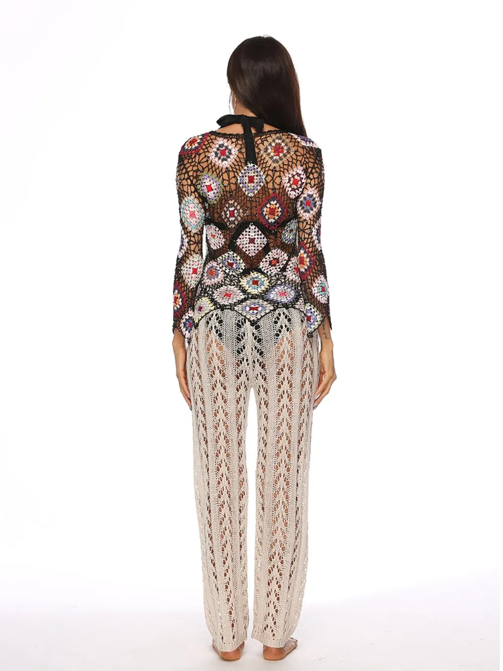 Cutout Drawstring High Waist Swim Pants - Lilixa.store