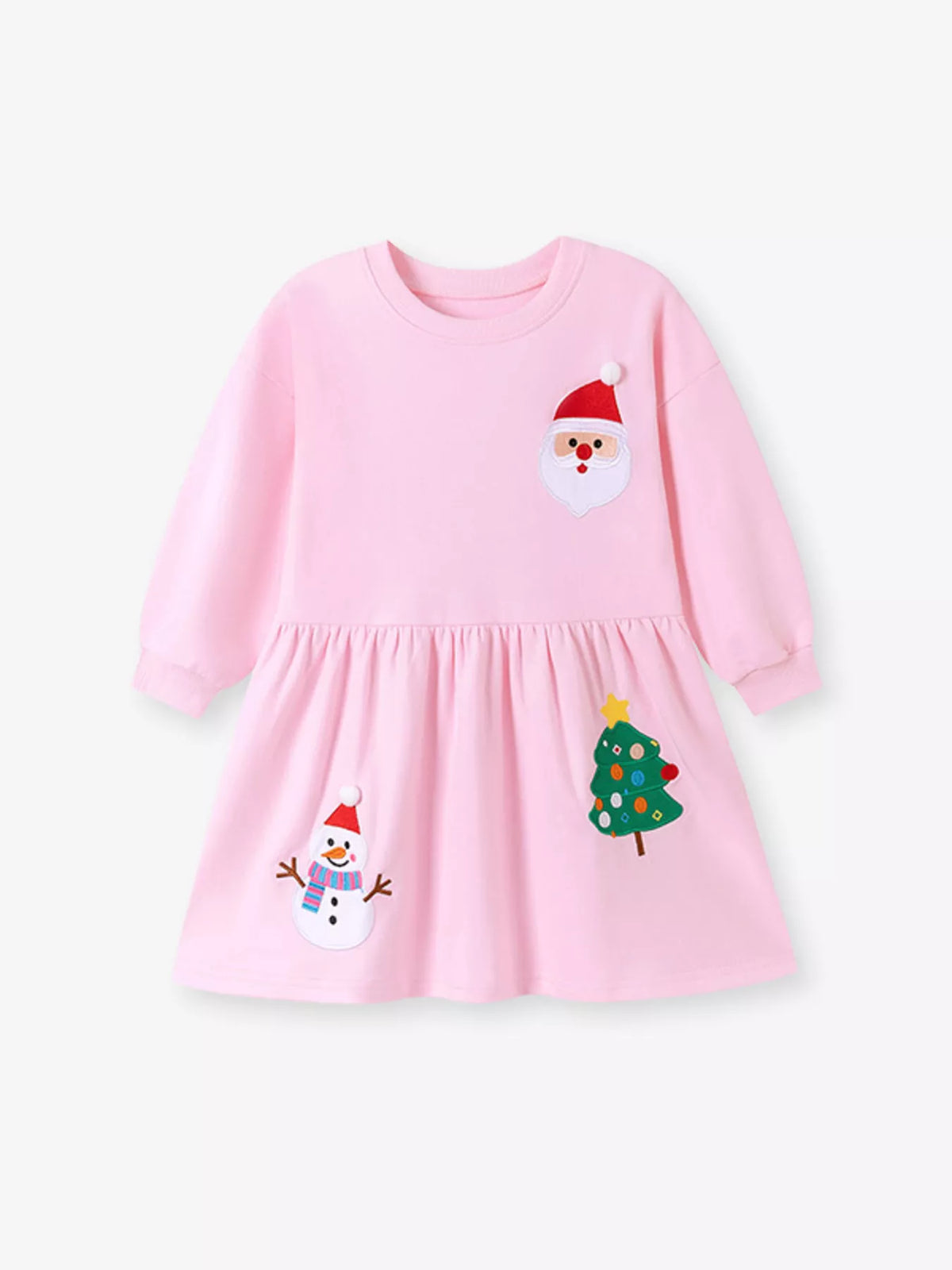 Children's Christmas Embroidered Sweatshirt Dress - Lilixa.store