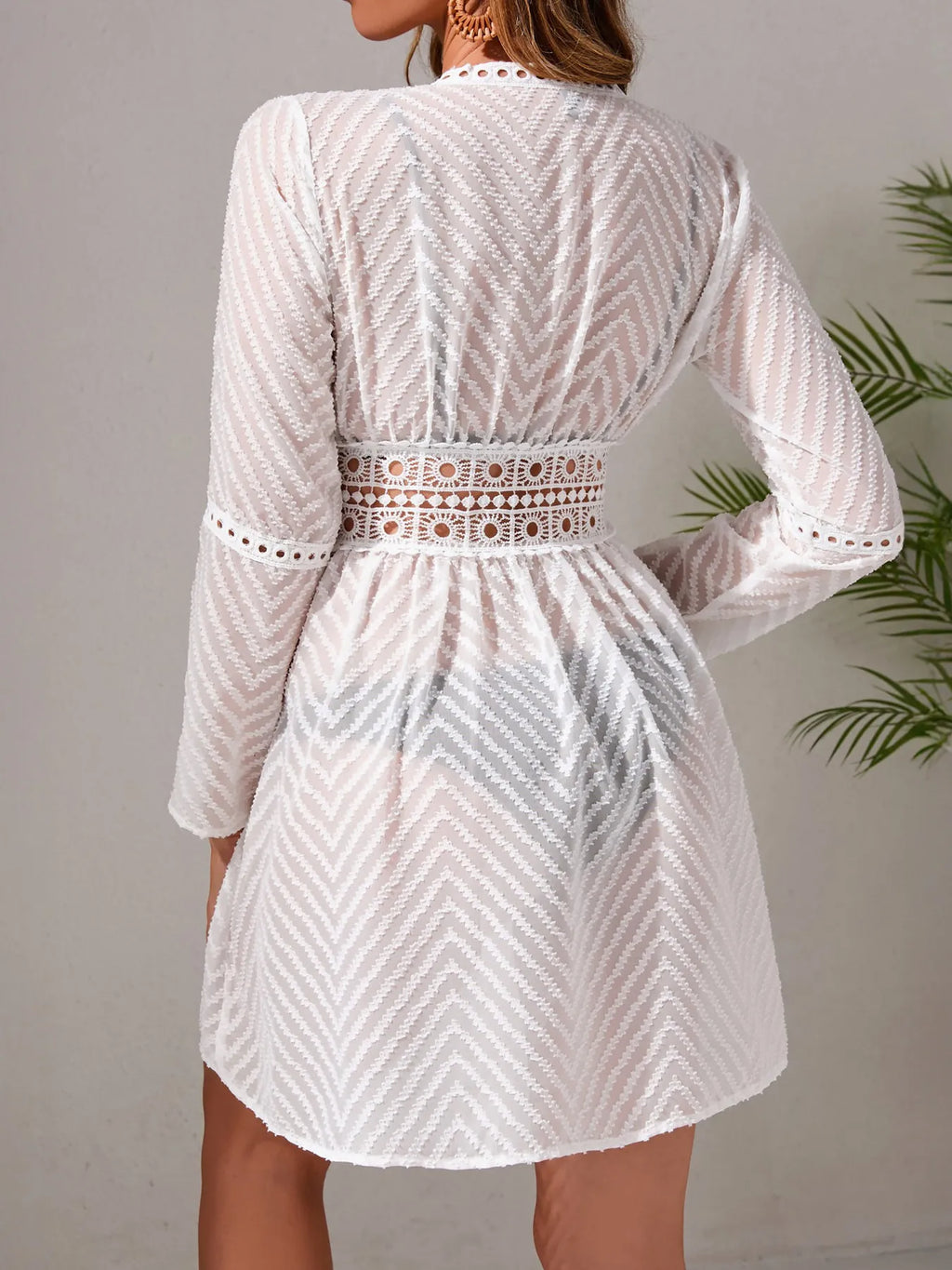 Chevron Crochet Lace Cover-Up - Lilixa.store