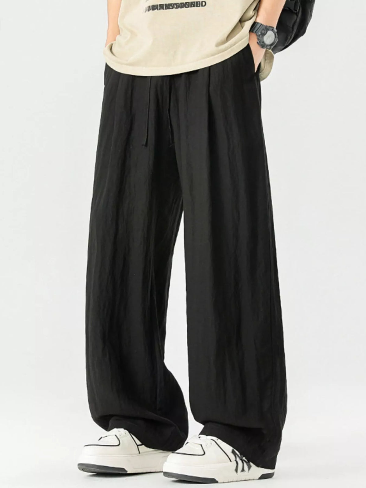 Men's Full Size Lightweight Wide Leg Pants Plus Size, view 3