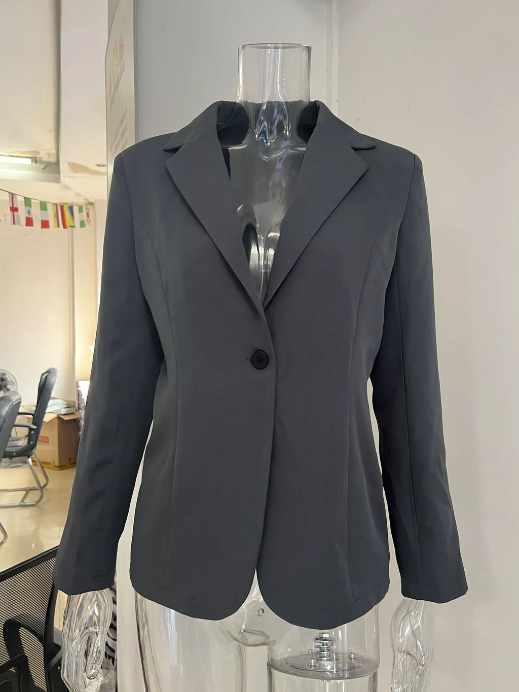 Slim-Fit Single-Button Casual Blazer - Lilixa.store