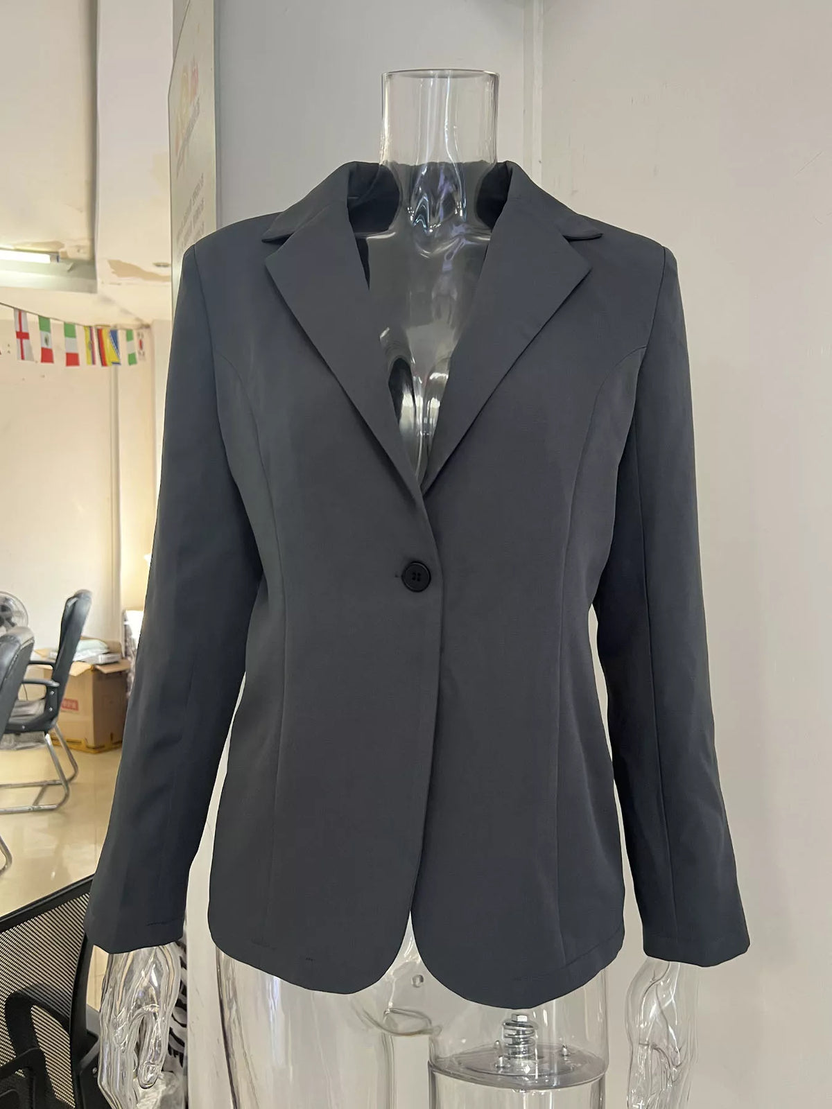 Slim-Fit Single-Button Casual Blazer - Lilixa.store