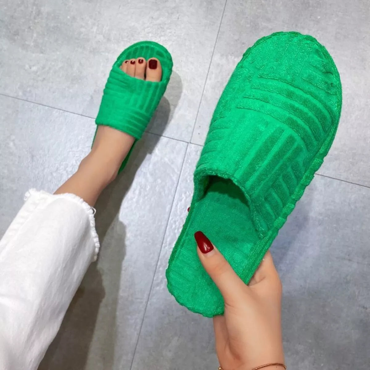 Open Toe Platform Slippers - Lilixa.store