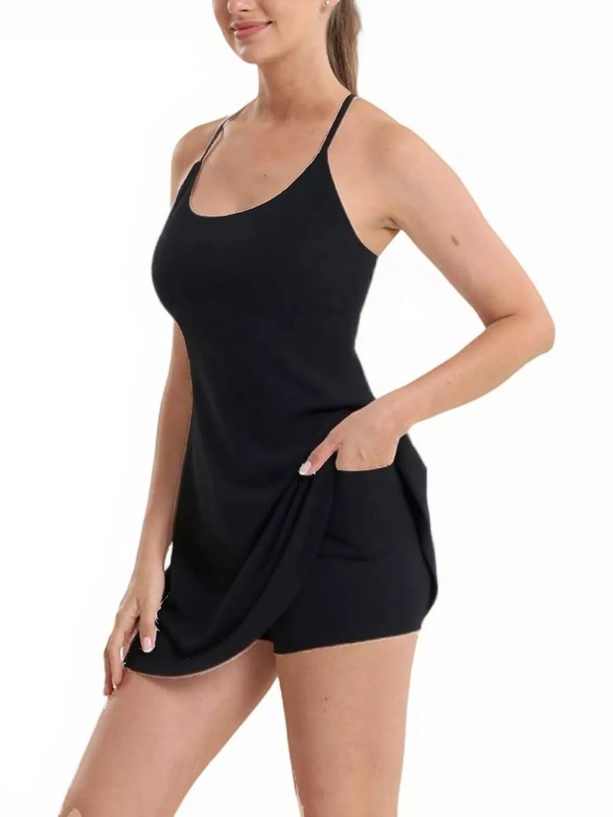Scoop Neck Cami and Shorts Active Set - Lilixa.store