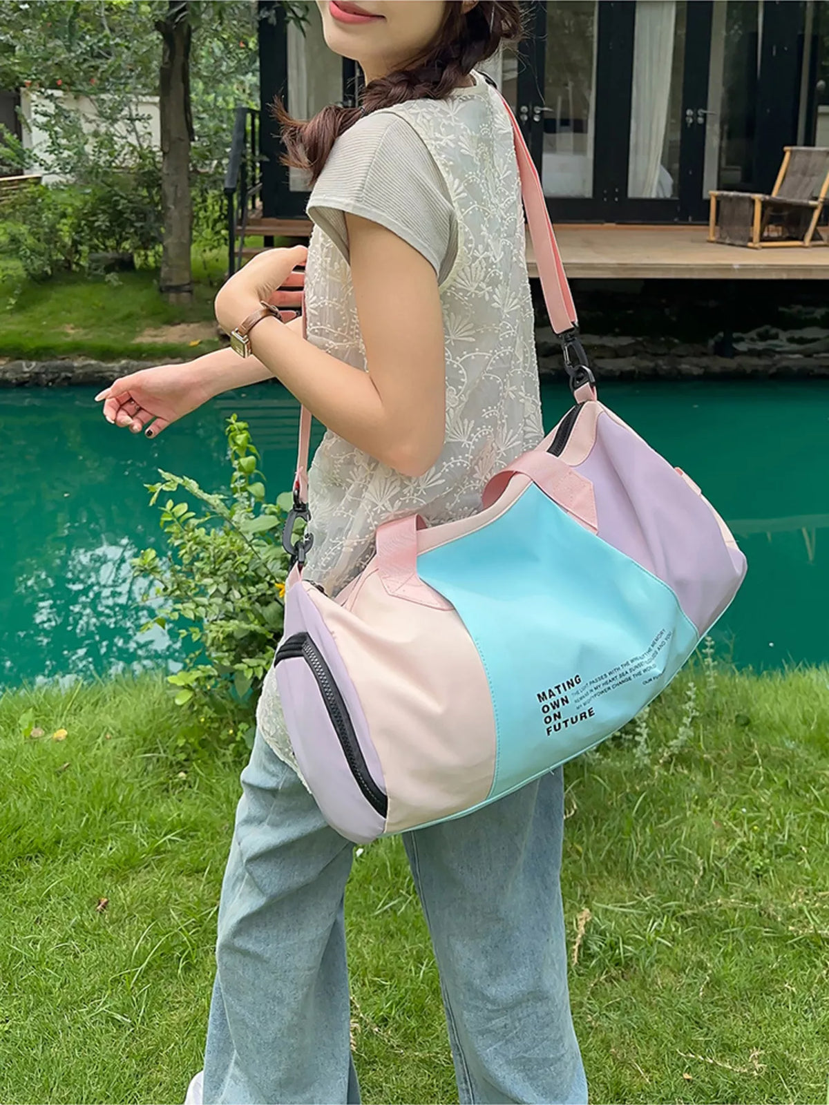 Color Block Duffle Bag - Lilixa.store