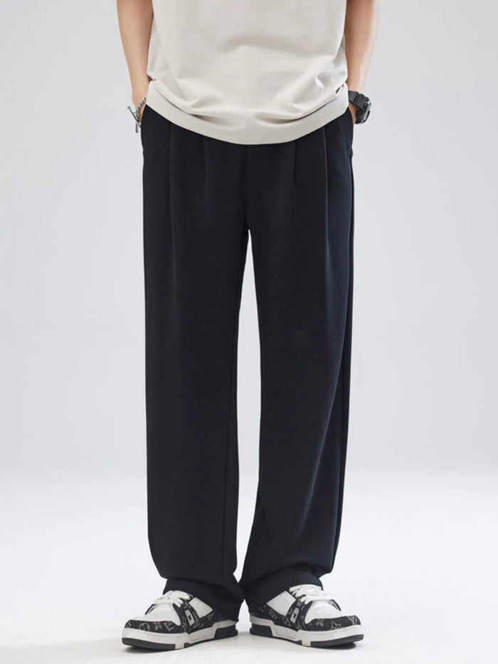 Men's Full Size Casual Loose-Fit Pants Plus Size in Black