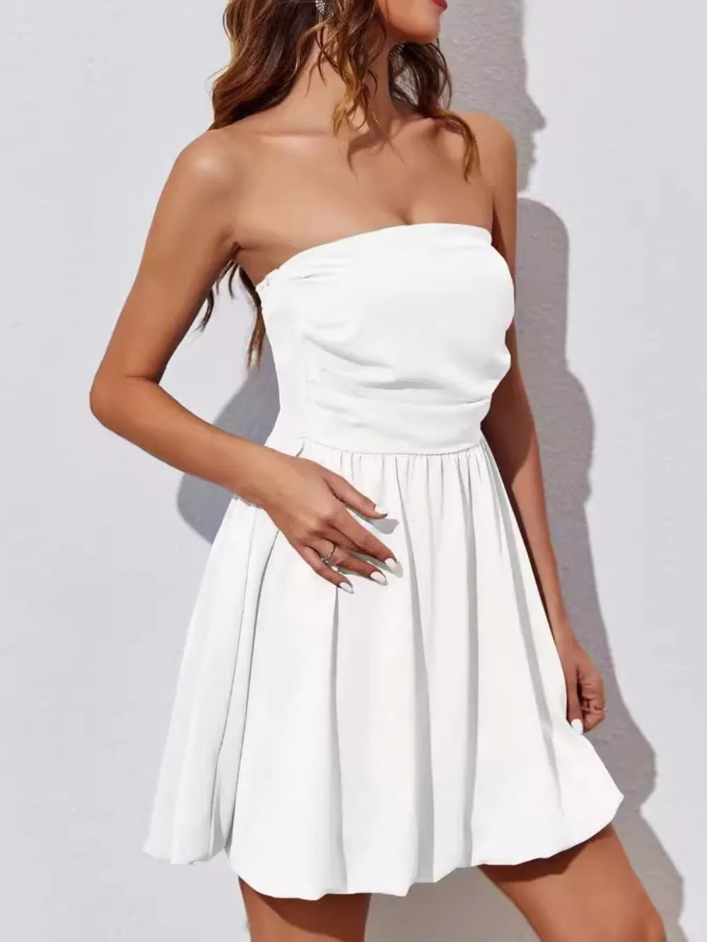Ruched Tube Mini Dress - Lilixa.store