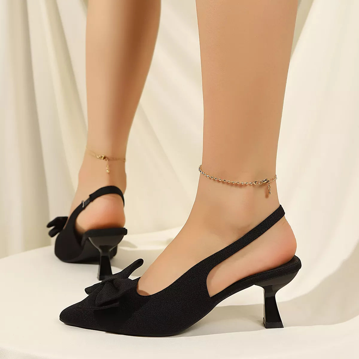 Elegant Bow Slingback Pumps - Lilixa.store