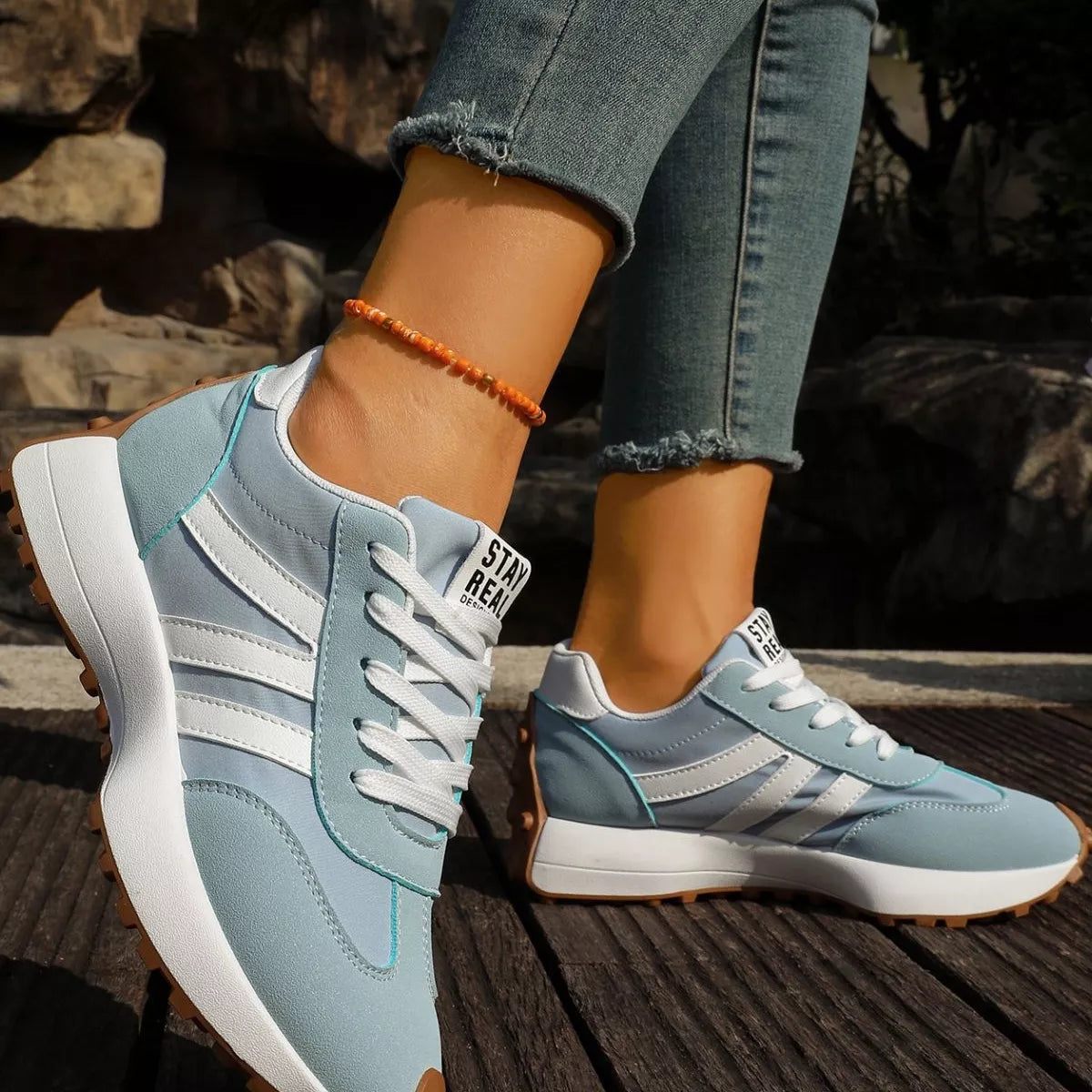 Round Toe Lace Up Sneakers - Lilixa.store