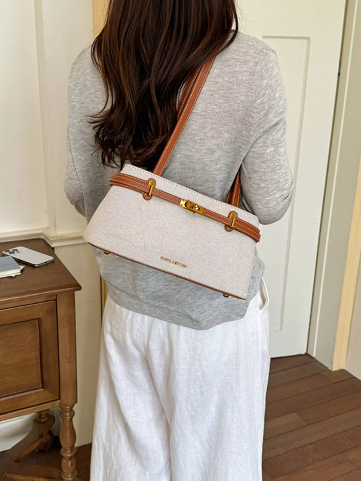 Decorative Buckle Shoulder Bag