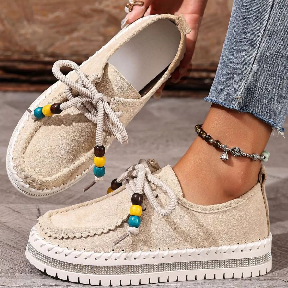 Round Toe Platform Loafers, view 7