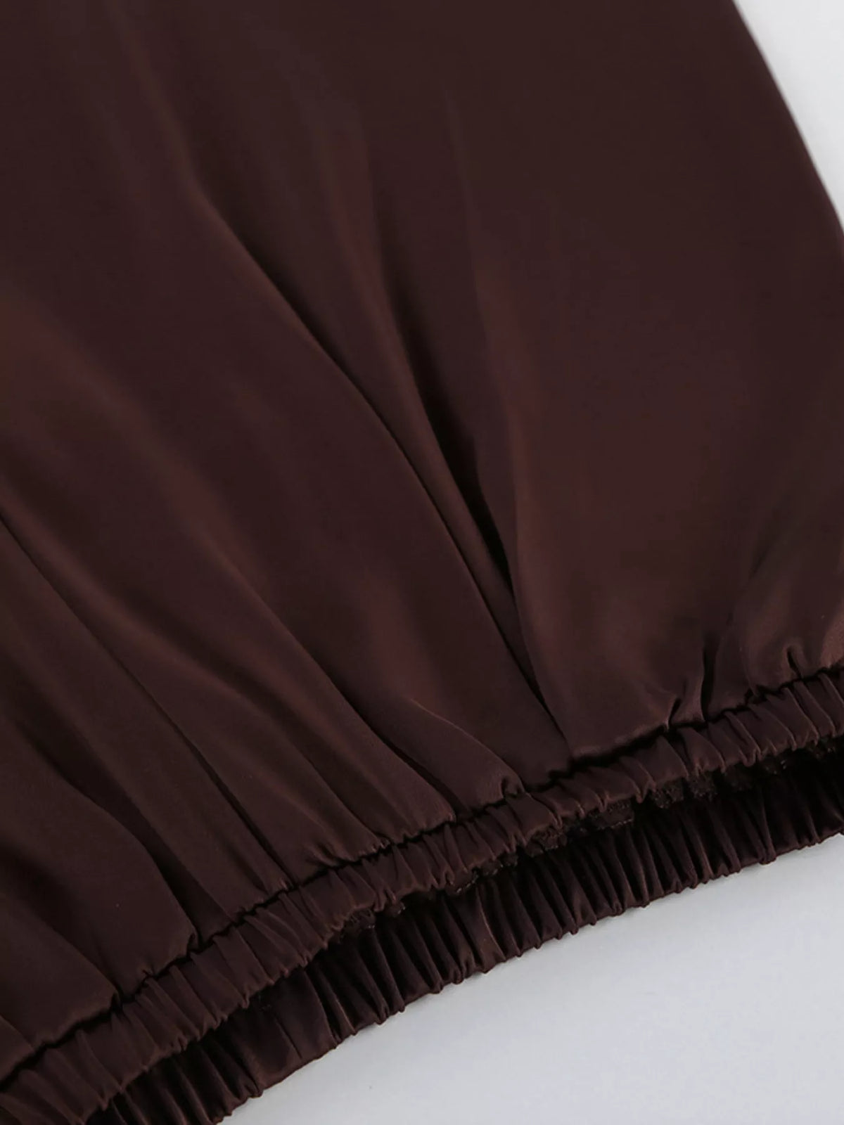 Ruffle V-Neck Cami and Wide-Leg Pants Two-Piece Set in Brown, view 14