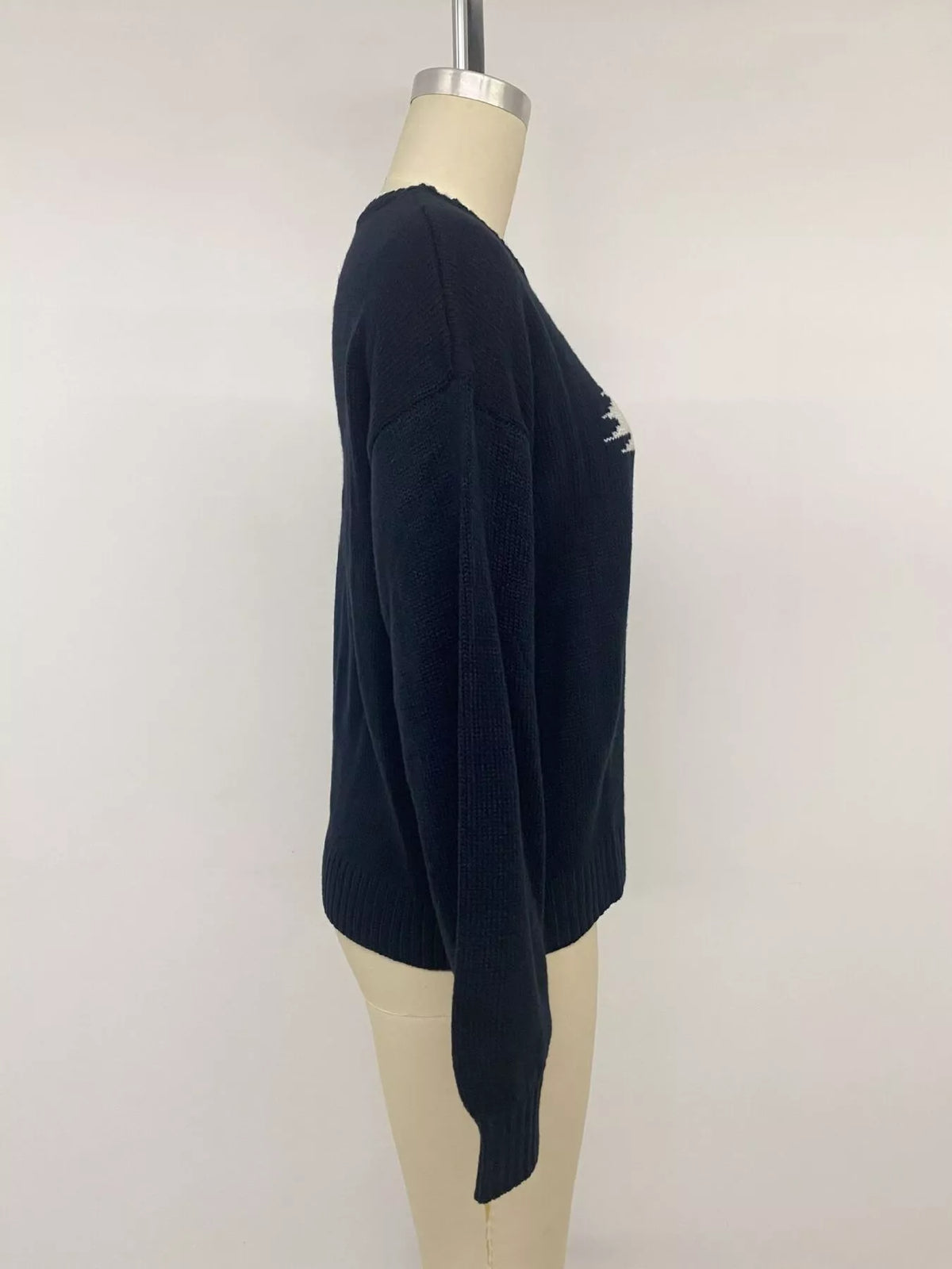 Swan Dropped Shoulder Sweater in Navy, view 11