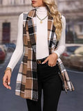 Plaid Button Up Vest Coat - Lilixa.store