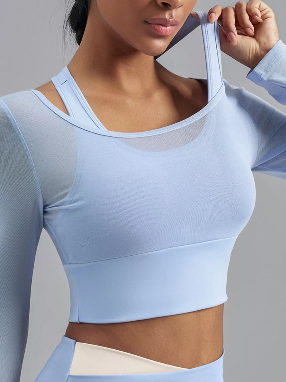 Long Sleeve Active T-Shirt with Built-in Bra