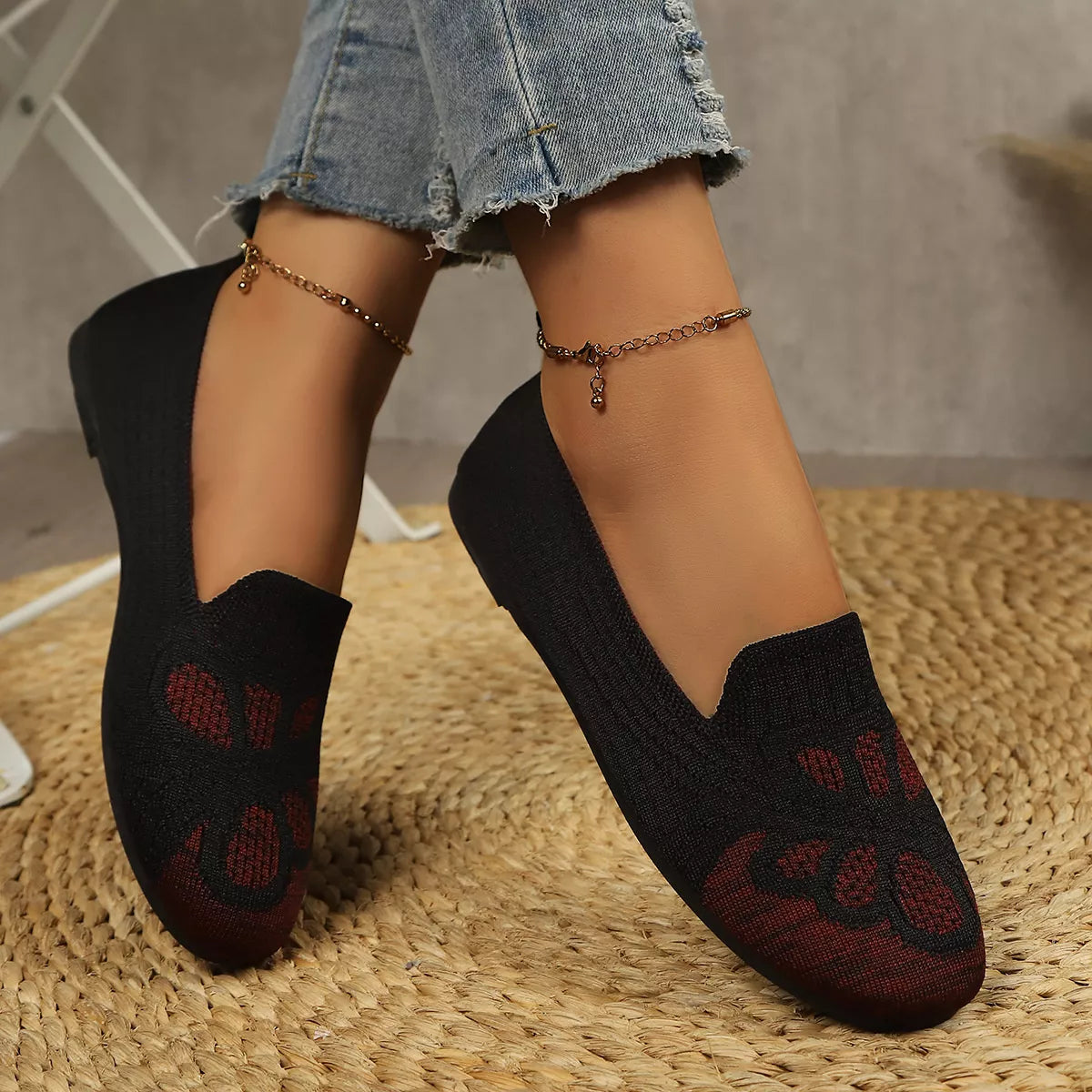 Breathable Knitted Slip-Ons
