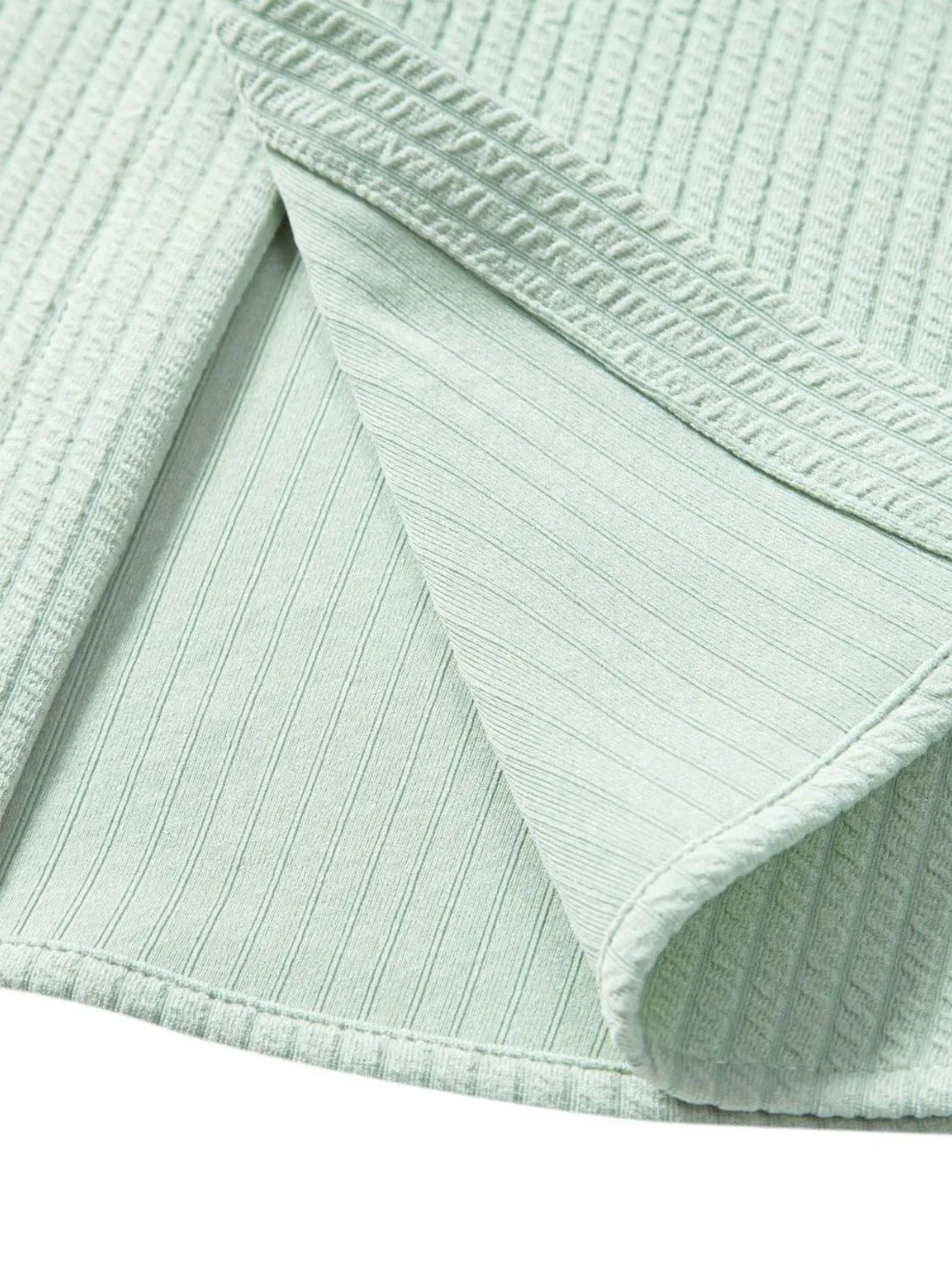 Men's Ribbed Short Sleeve Shirt and Shorts Set in Green, view 16