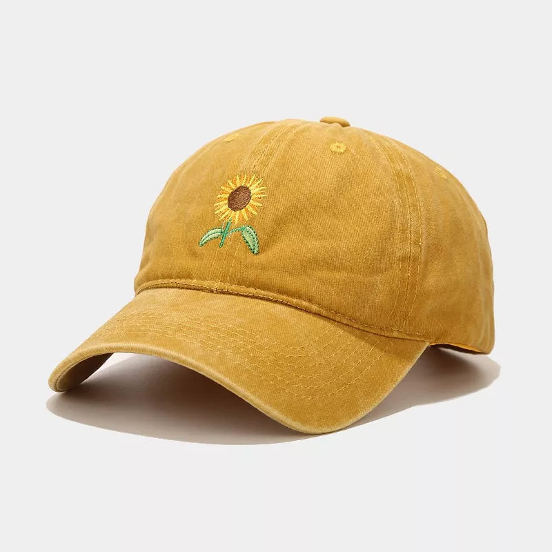 Sunflower Embroidered Baseball Cap - Lilixa.store