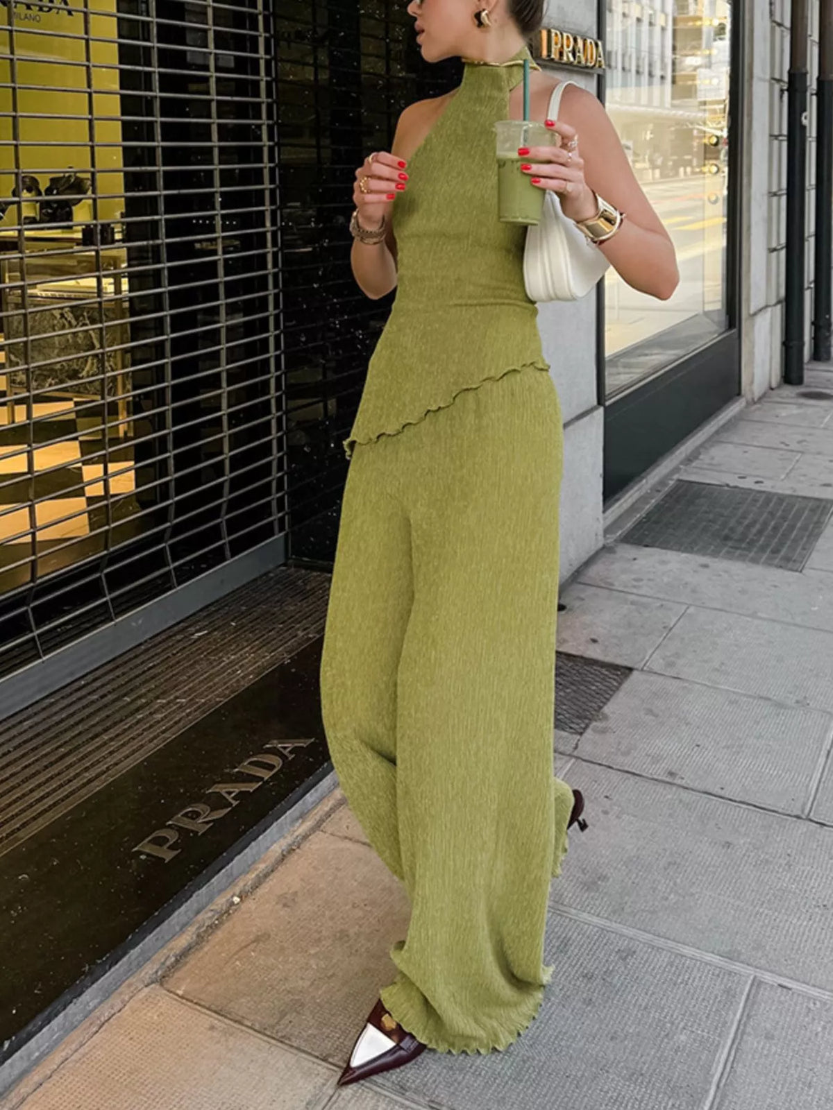 Sleeveless Top and Wide-Leg Pants Two-Piece Set, view 5