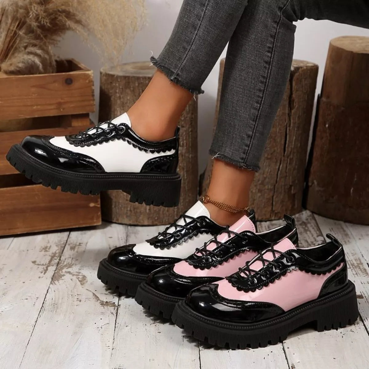Round Toe Platform Loafers - Lilixa.store