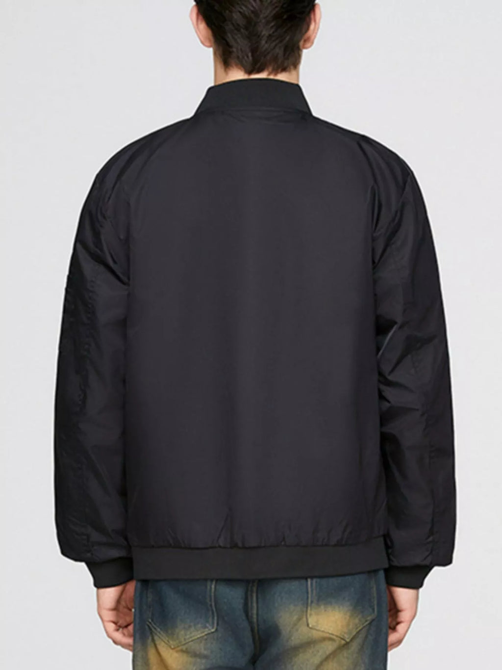 Men's Plus Size Zip Up Lightweight Bomber Jacket, view 5